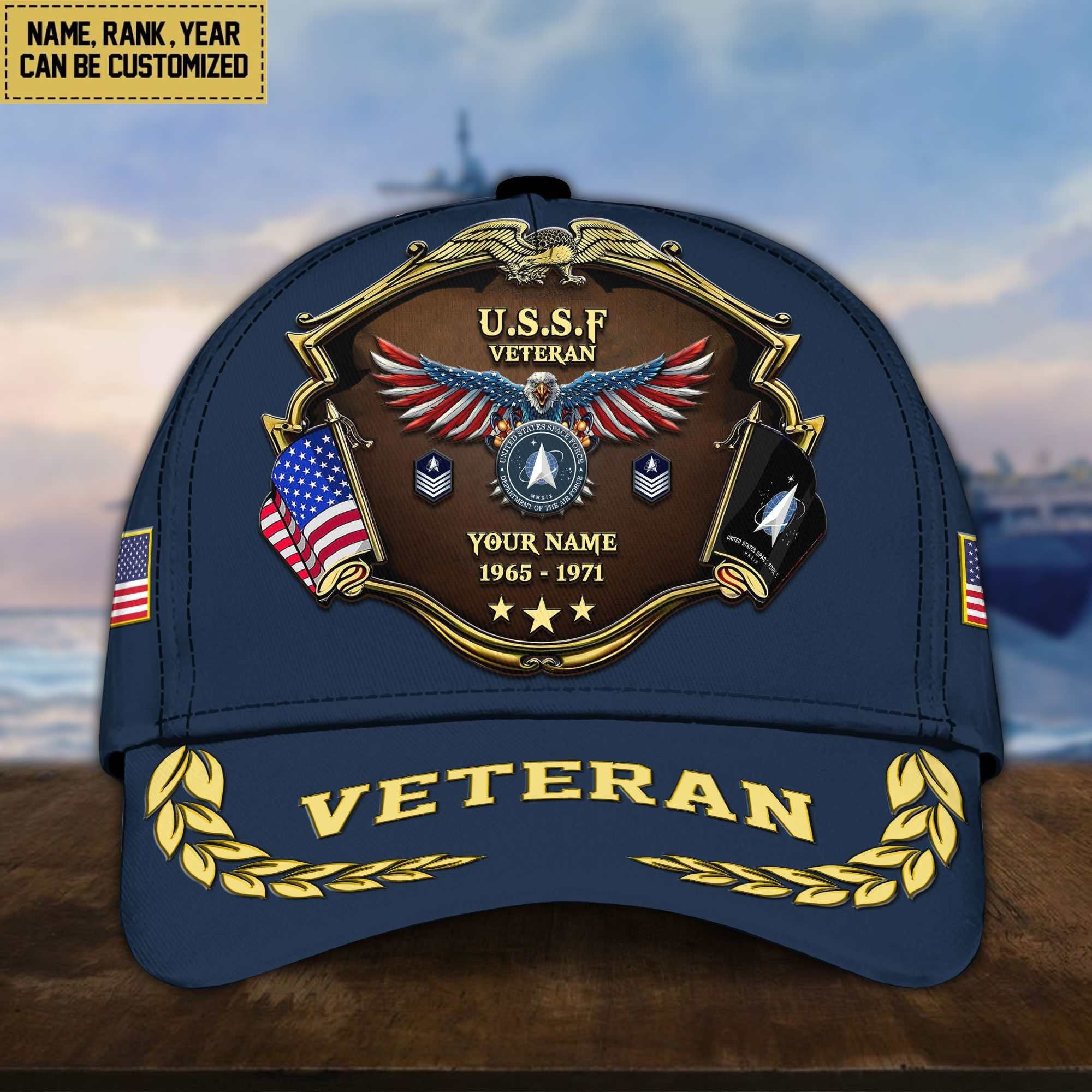 Premium Personalized Proudly Served US Veterans Cap APHN300713