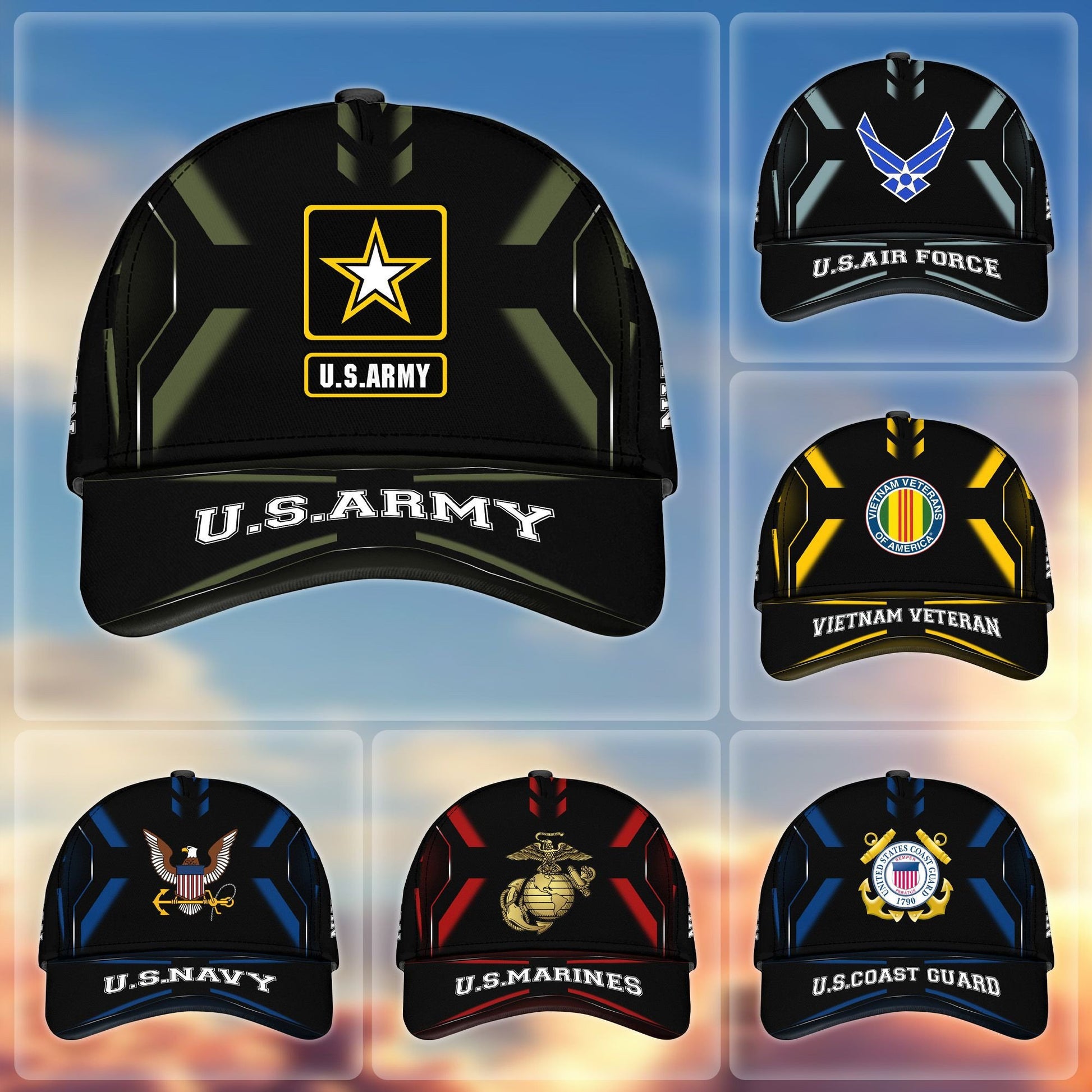 Premium Honoring All Who Served US Veterans Cap BPVC290703