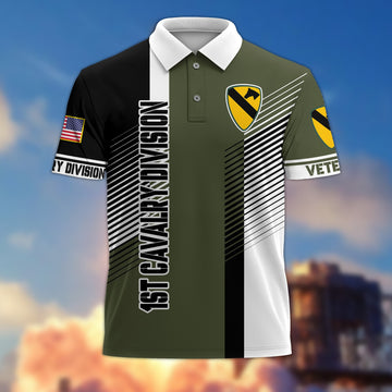 Premium 1st Cavalry Division Polo Shirt Gift For US Veteran VPVC204301