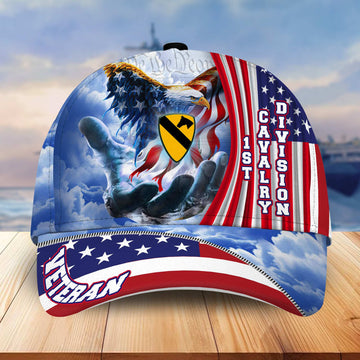 Premium 1st Cavalry Division Veteran Cap, Gifts for Dad, for Husband VPVC003201