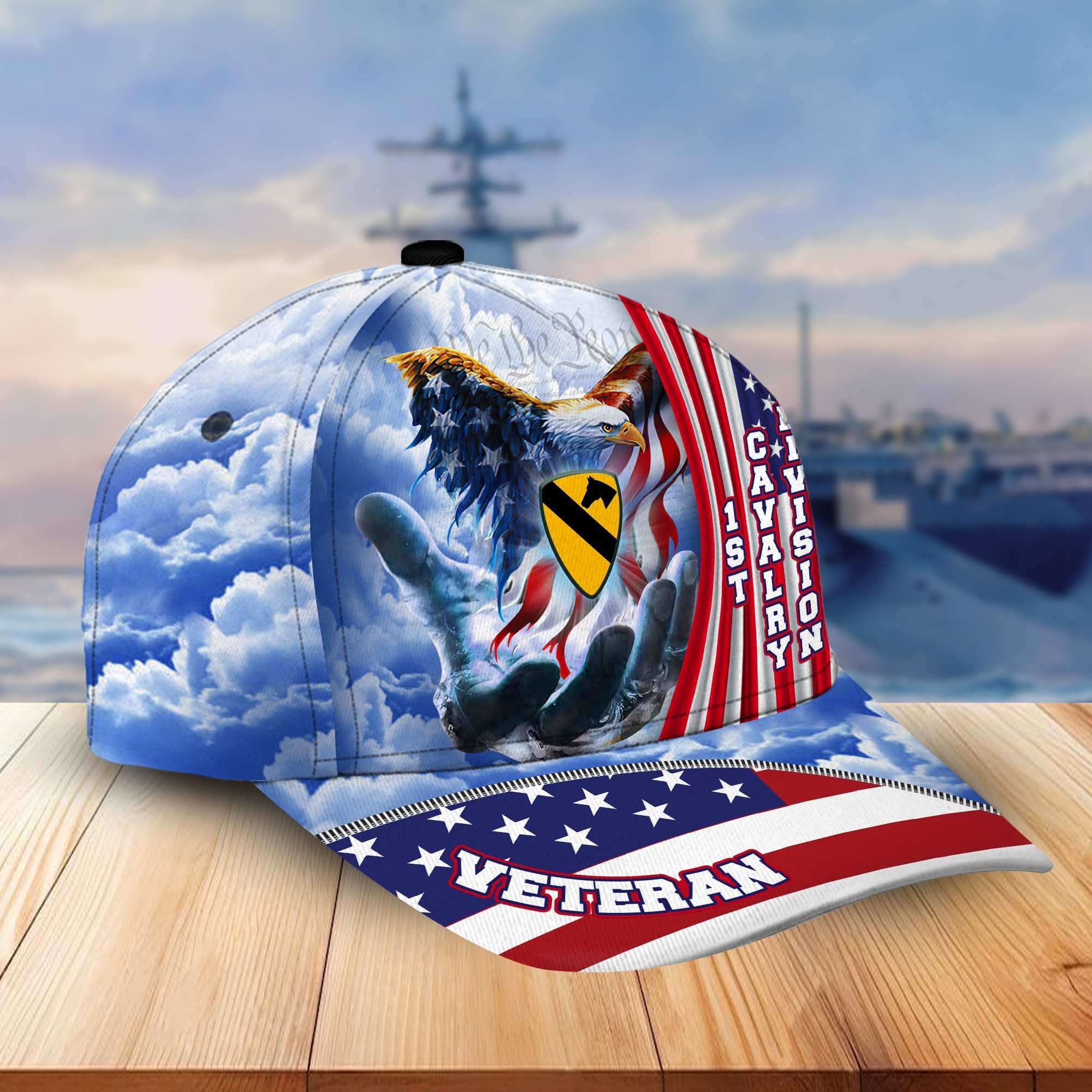 Premium 1st Cavalry Division Veteran Cap, Gifts for Dad, for Husband VPVC003201