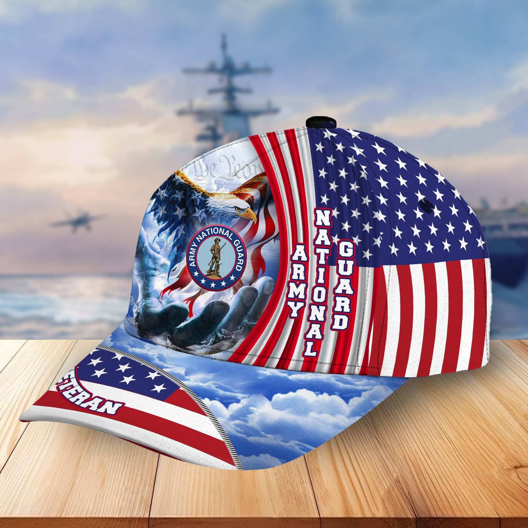 Premium Army National Guard Veteran Cap, Gifts for Dad, for Husband VPVC003204