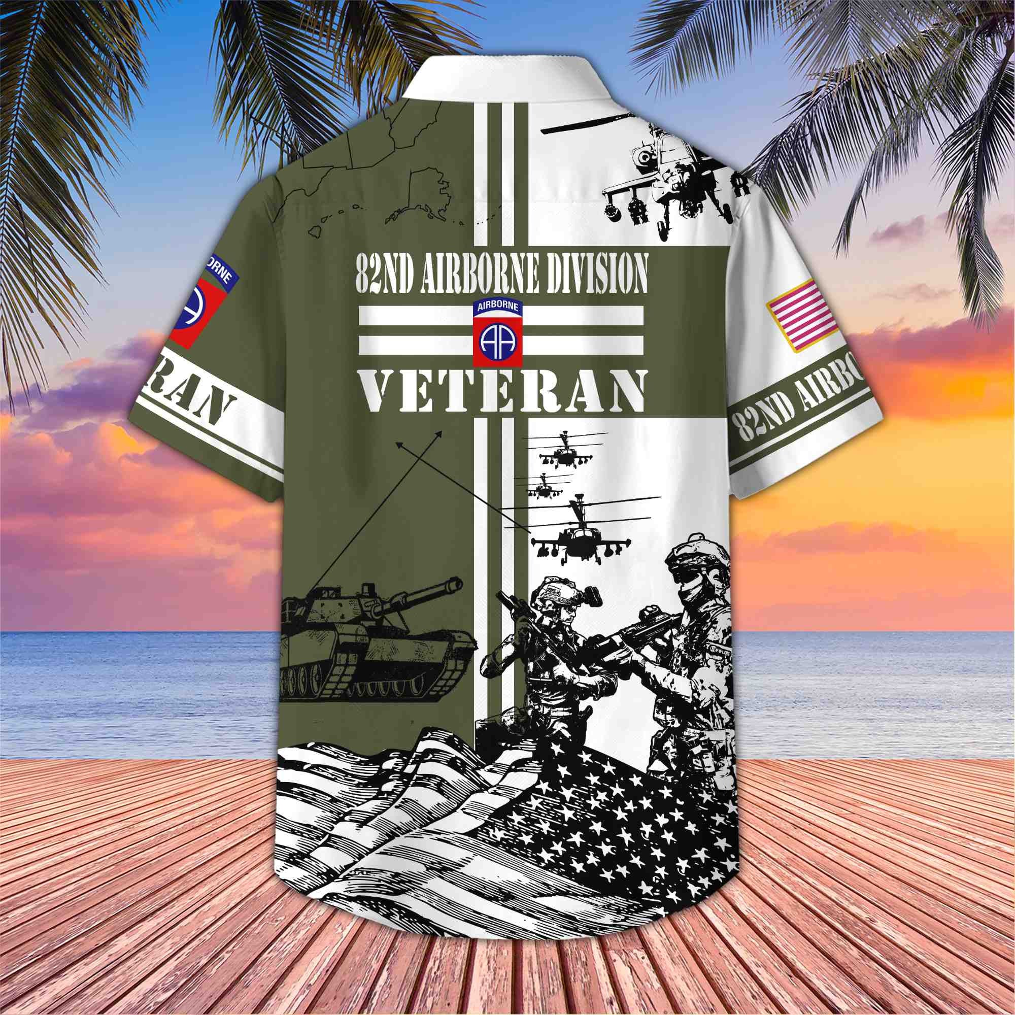 Premium 82nd Airborne Division Veteran Hawaiian Shirt With Pocket, Gifts for US Veteran, Gifts For Dad, For Husband VPVC403402