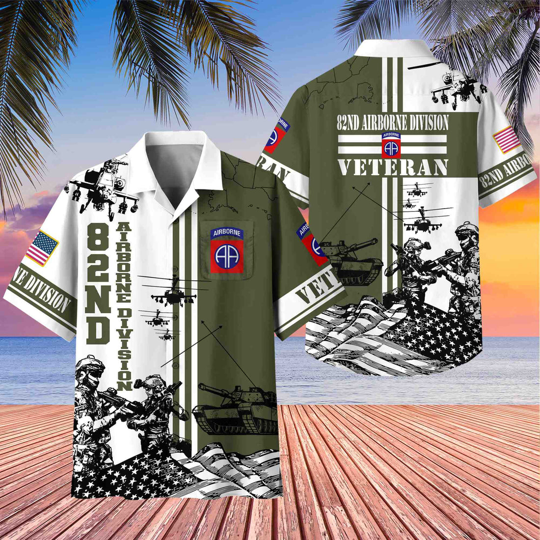 Premium 82nd Airborne Division Veteran Hawaiian Shirt With Pocket, Gifts for US Veteran, Gifts For Dad, For Husband VPVC403402