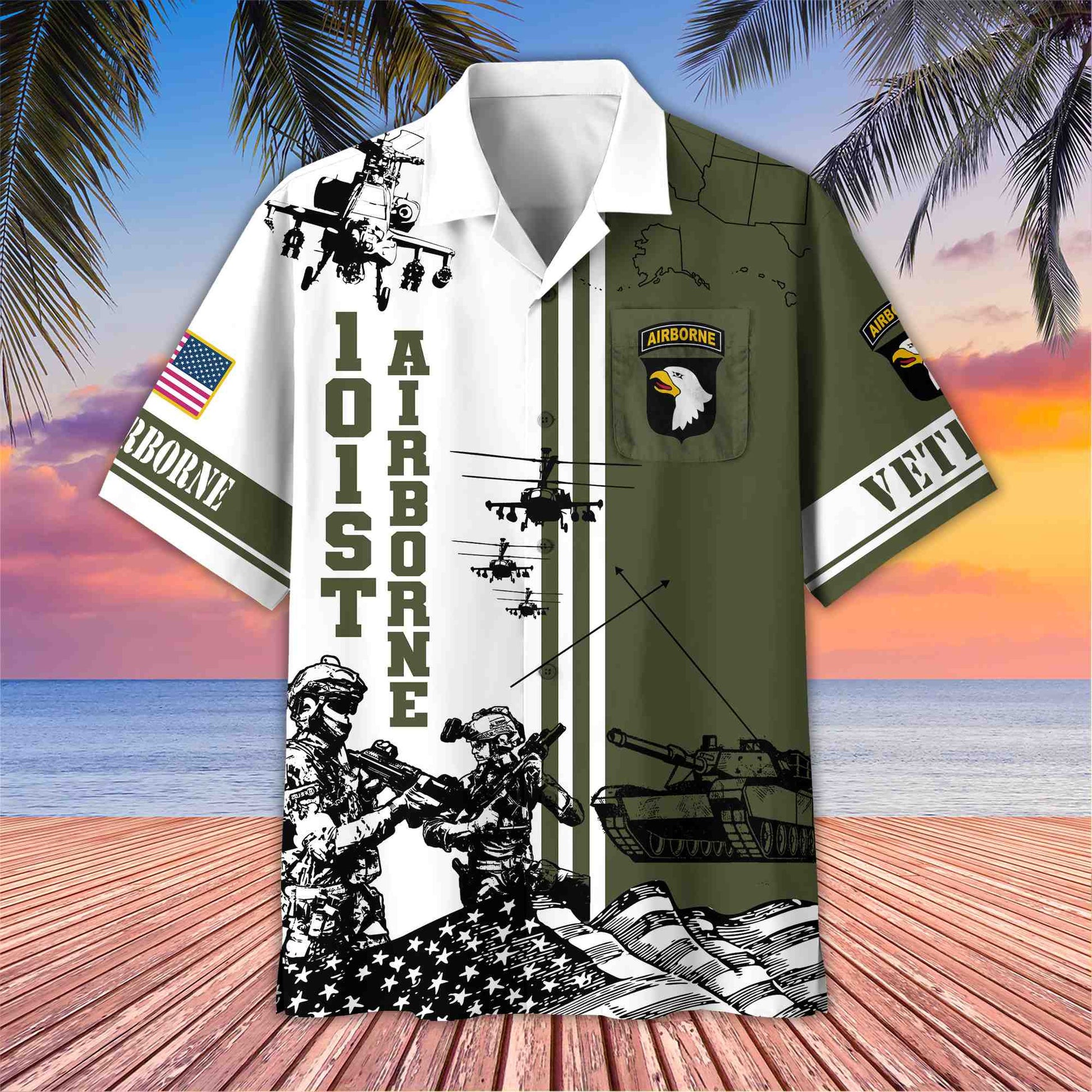 Premium 101st Airborne Division Veteran Hawaiian Shirt With Pocket, Gifts for US Veteran, Gifts For Dad, For Husband VPVC403403