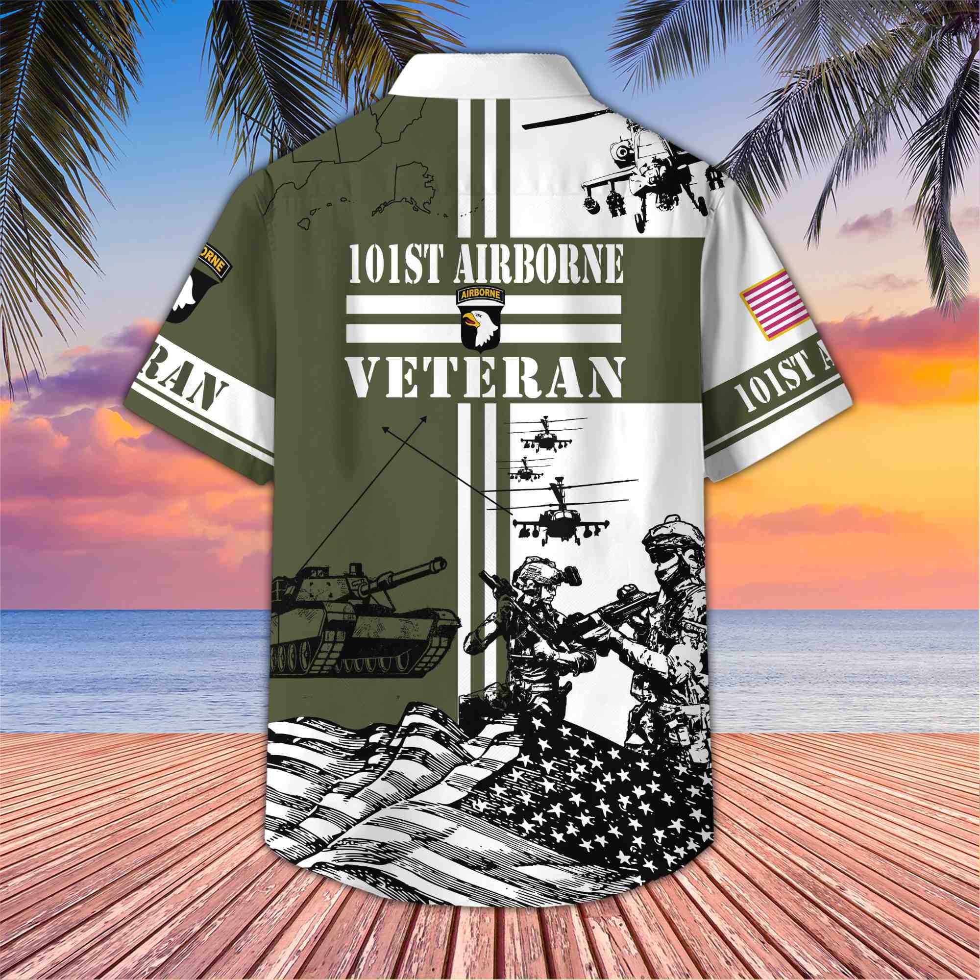 Premium 101st Airborne Division Veteran Hawaiian Shirt With Pocket, Gifts for US Veteran, Gifts For Dad, For Husband VPVC403403