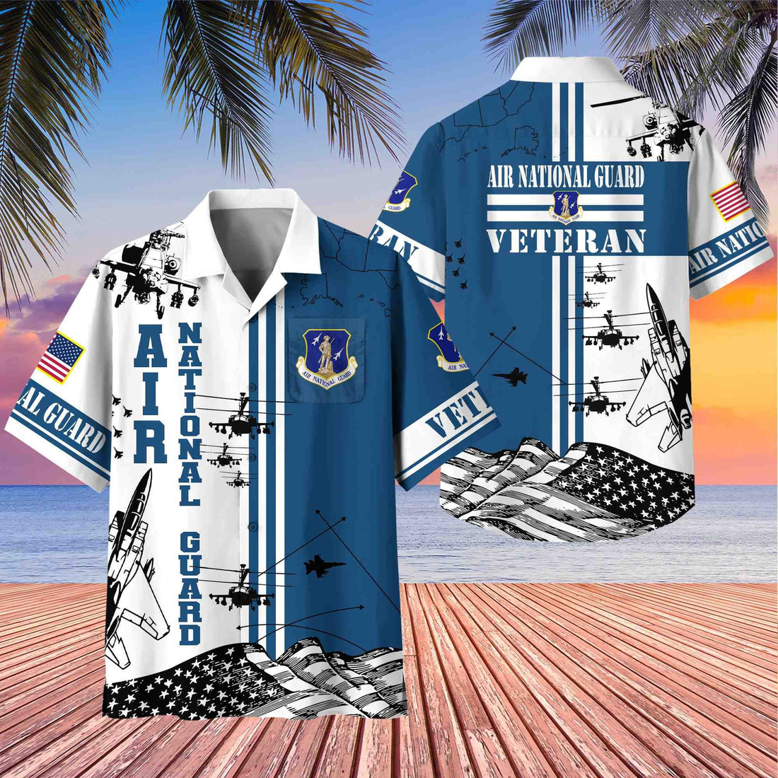 Premium Air National Guard Veteran Hawaiian Shirt With Pocket, Gifts for US Veteran, Gifts For Dad, For Husband VPVC403405