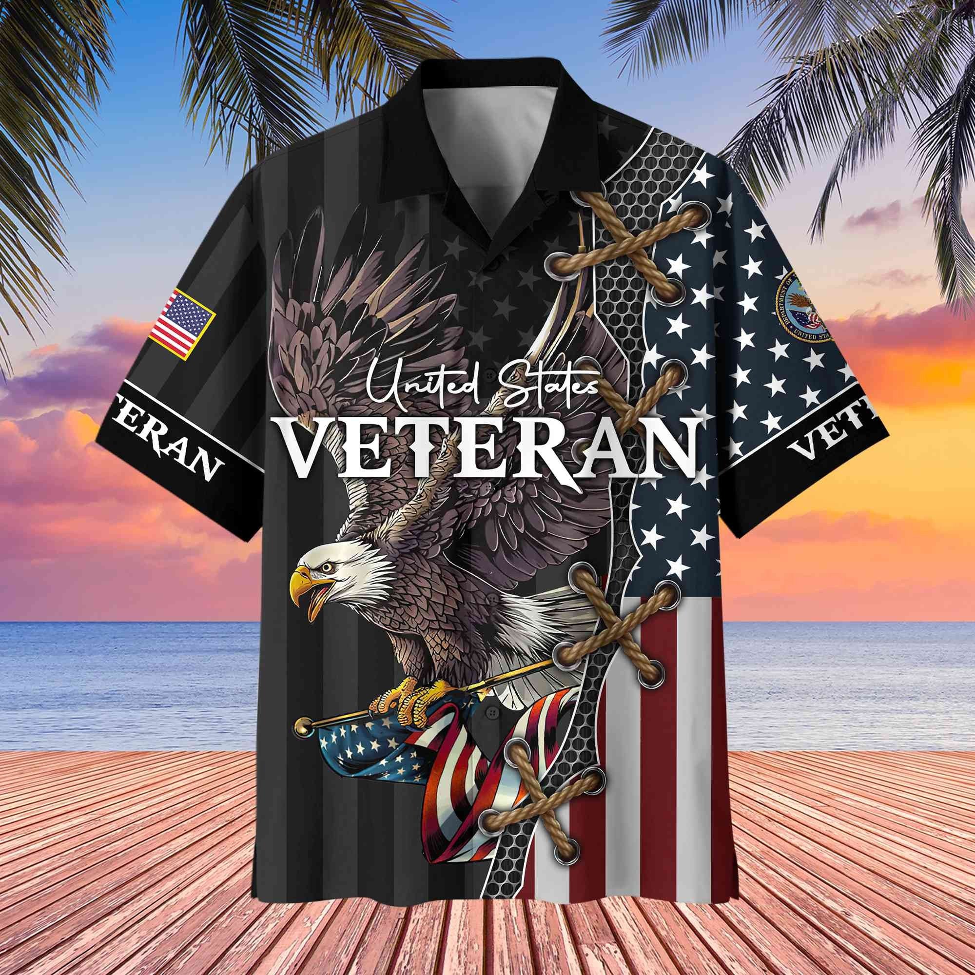 Premium US Veterans Hawaiian Shirt, Gifts For Veterans Day, Father's Day BPVC080801