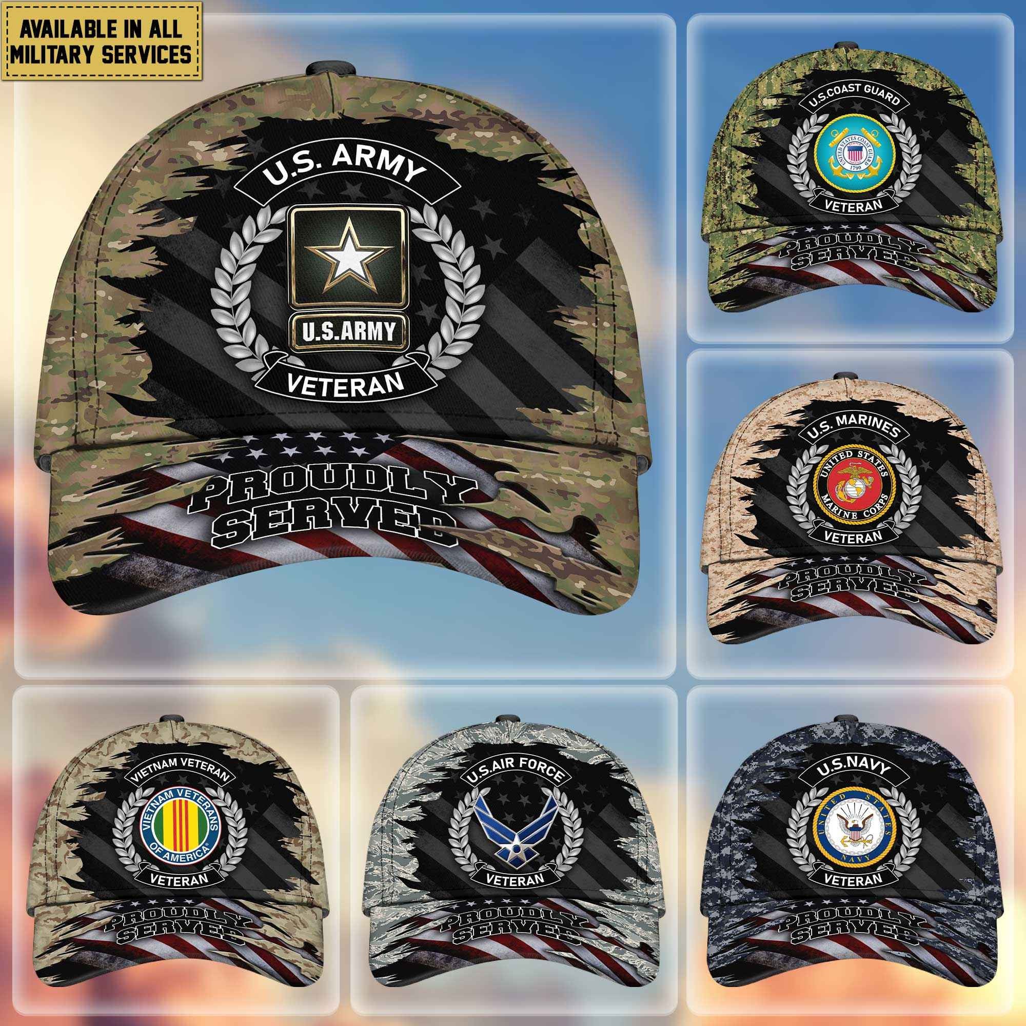Premium US Veterans Cap, Gifts For Dad, For Husband Veteran APHN070812
