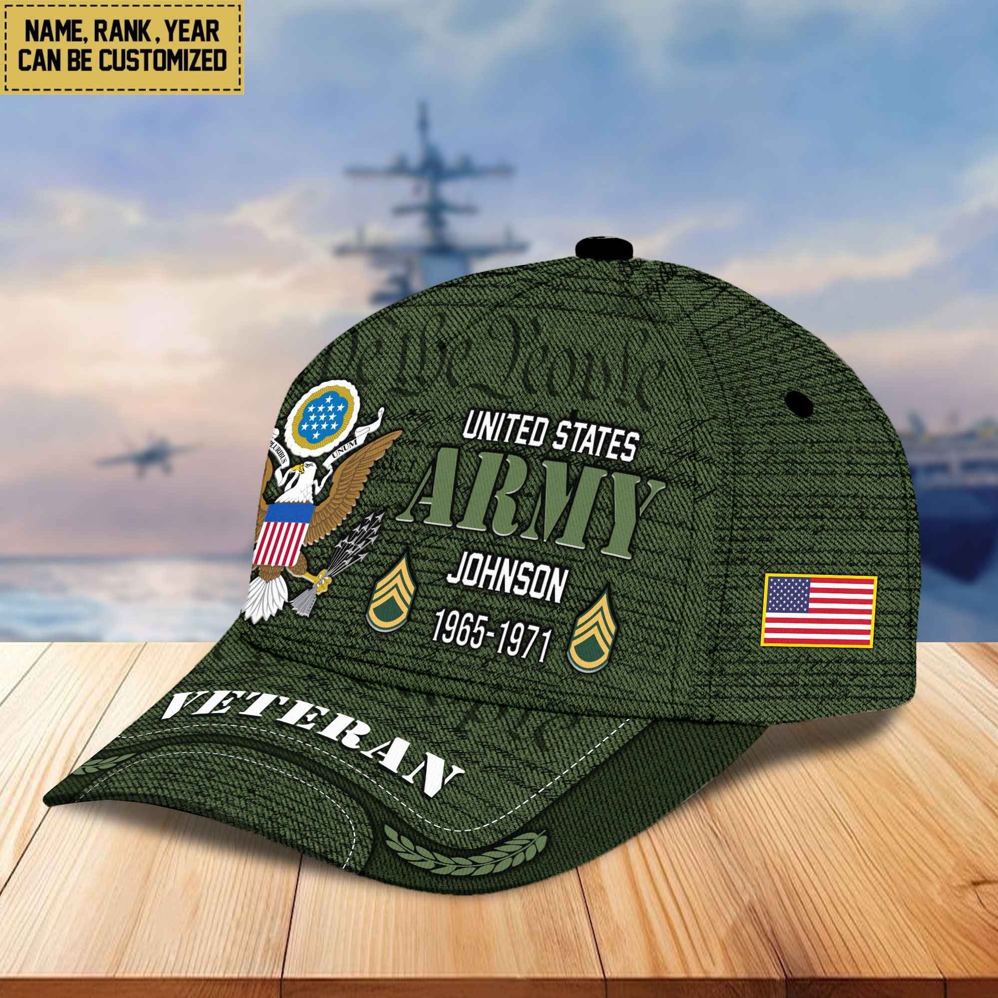 Premium Personalized Proudly Served US Veterans Cap, Gifts For Dad, Gifts For Husband Veteran APHN080811