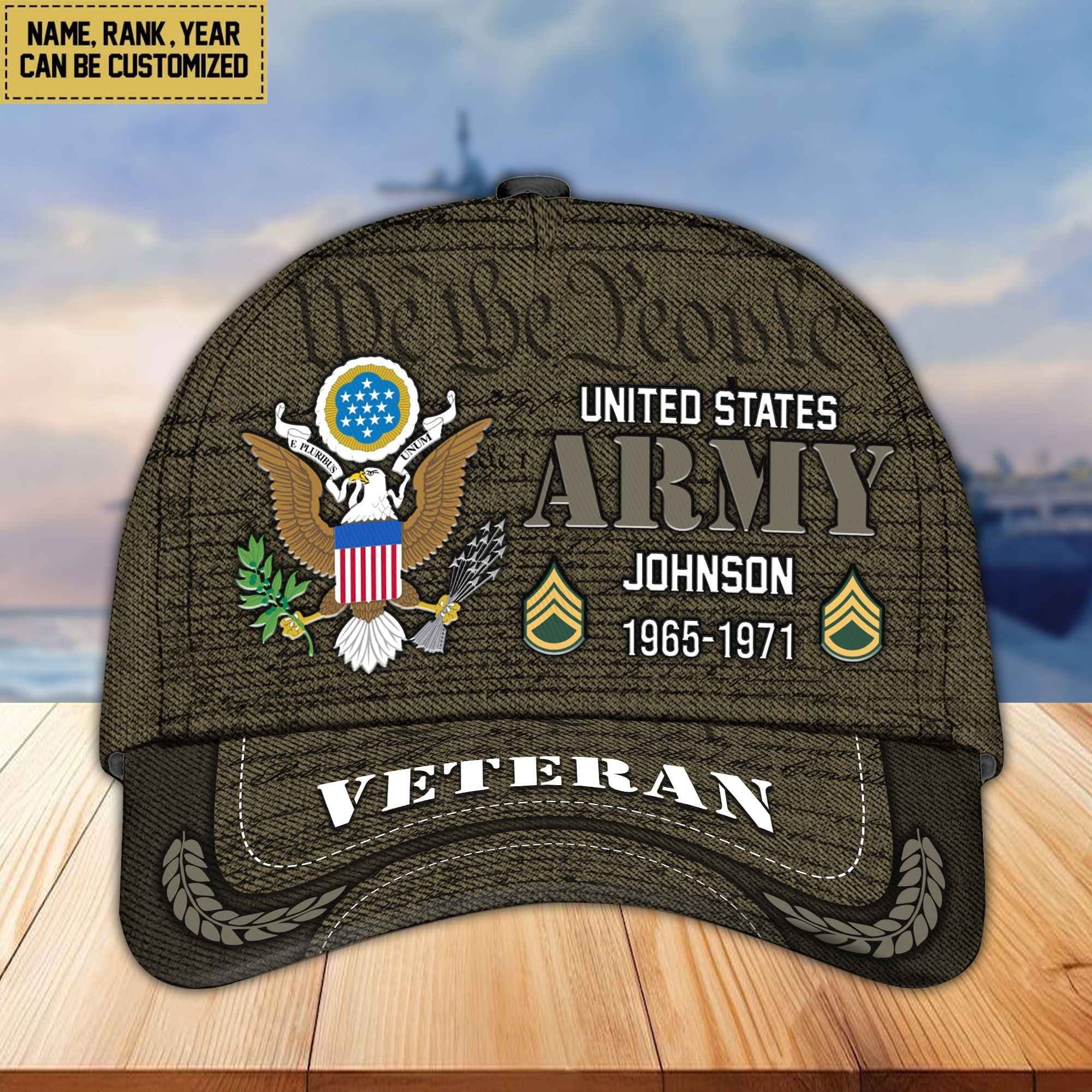 Premium Personalized Proudly Served US Veterans Cap, Gifts For Dad, Gifts For Husband Veteran APHN080811