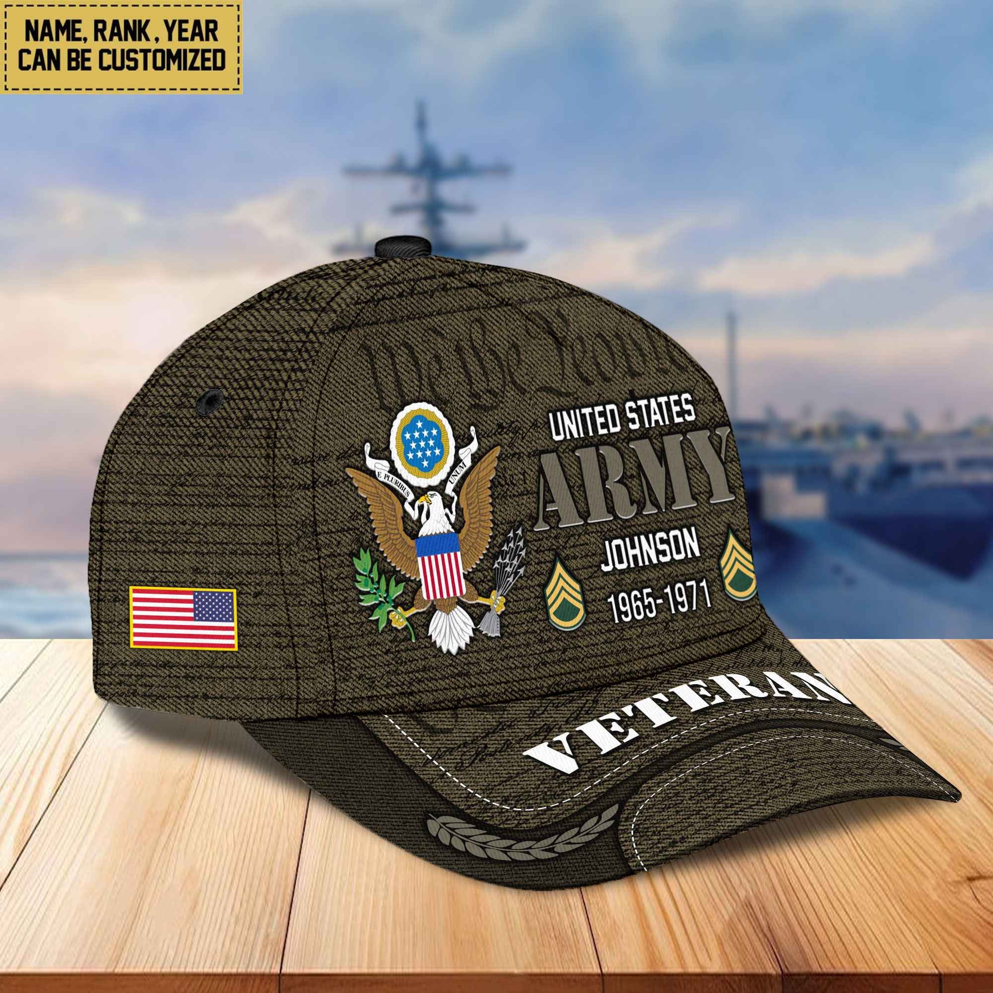 Premium Personalized Proudly Served US Veterans Cap, Gifts For Dad, Gifts For Husband Veteran APHN080811