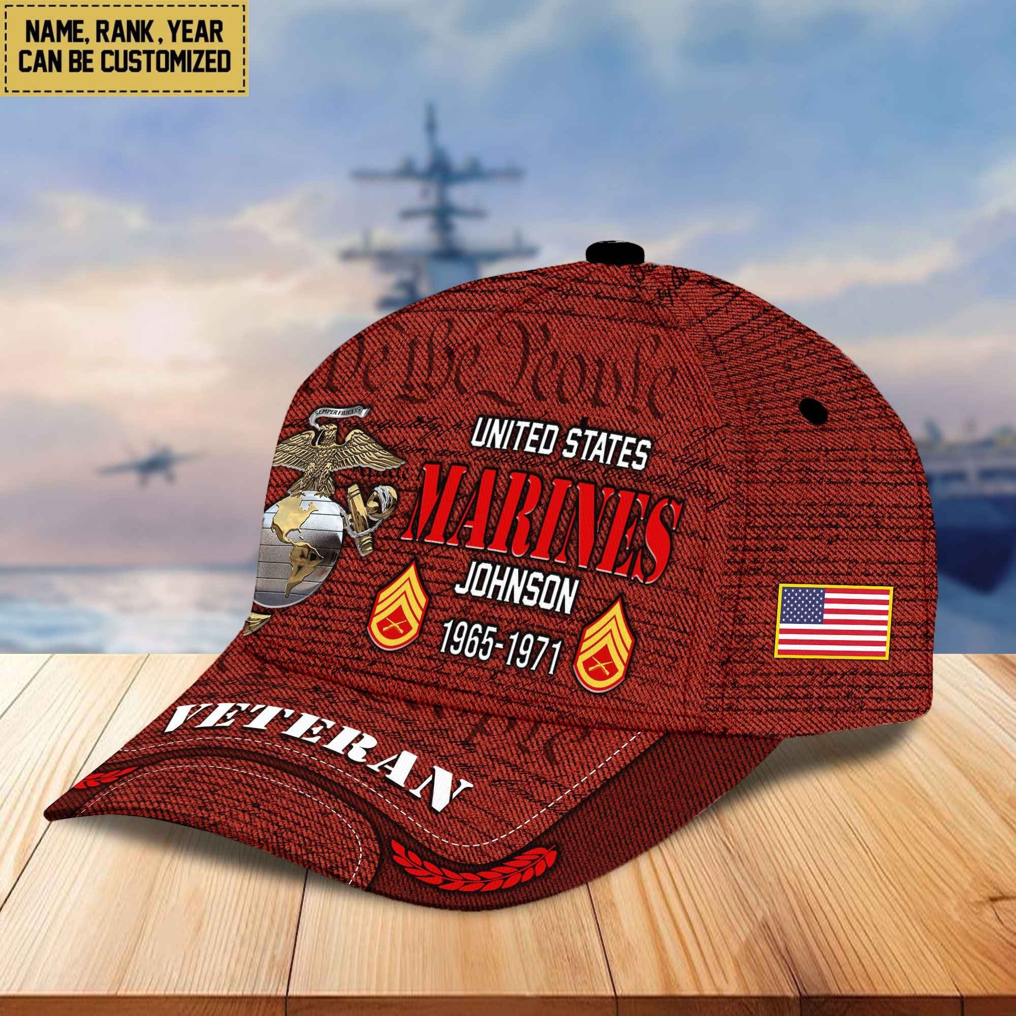 Premium Personalized Proudly Served US Veterans Cap, Gifts For Dad, Gifts For Husband Veteran APHN080811