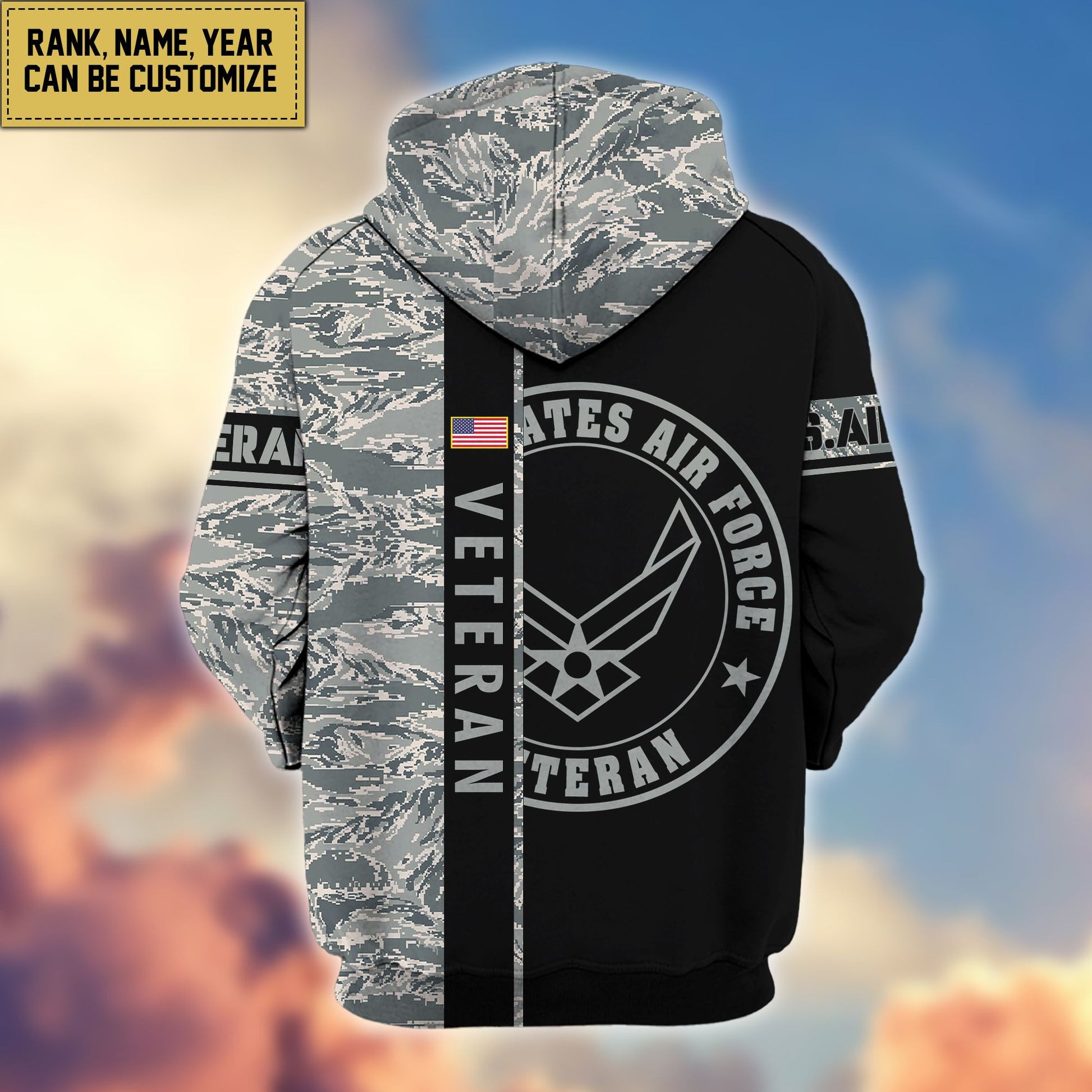 Premium Personalized Camo Soldiers US Veterans Zip Hoodie APVC141203