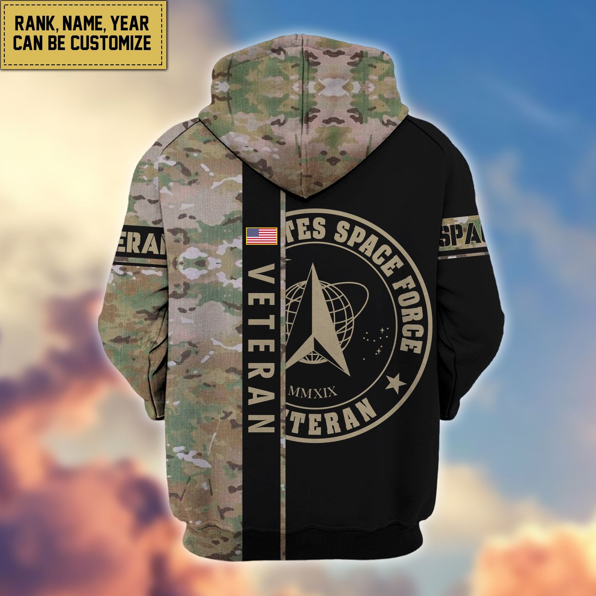 Premium Personalized Camo Soldiers US Veterans Zip Hoodie APVC141203