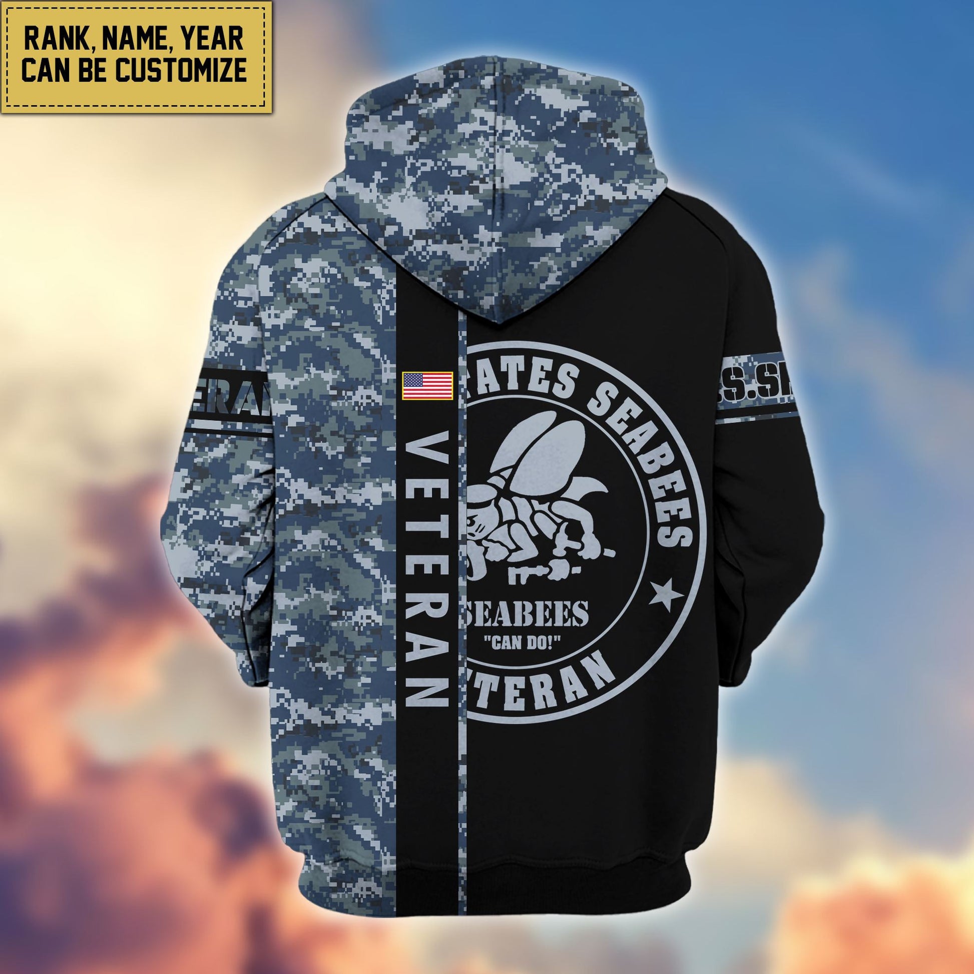 Premium Personalized Camo Soldiers US Veterans Zip Hoodie APVC141203