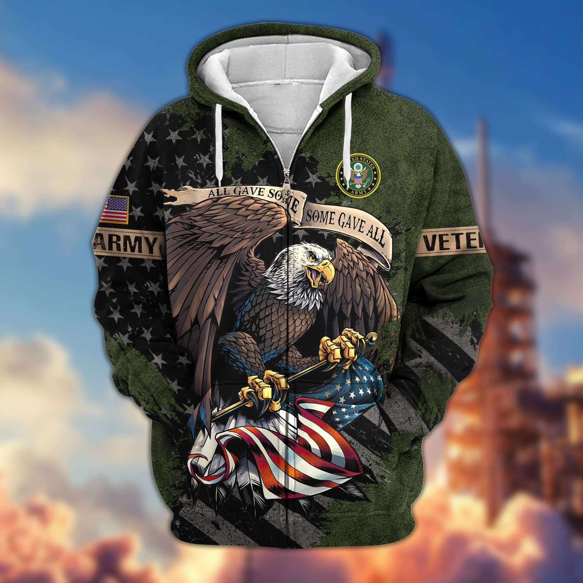 Premium US Veterans Zip Hoodie Gifts For Veterans Day, Gifts For Dad, Gifts For Husband BPVC160802
