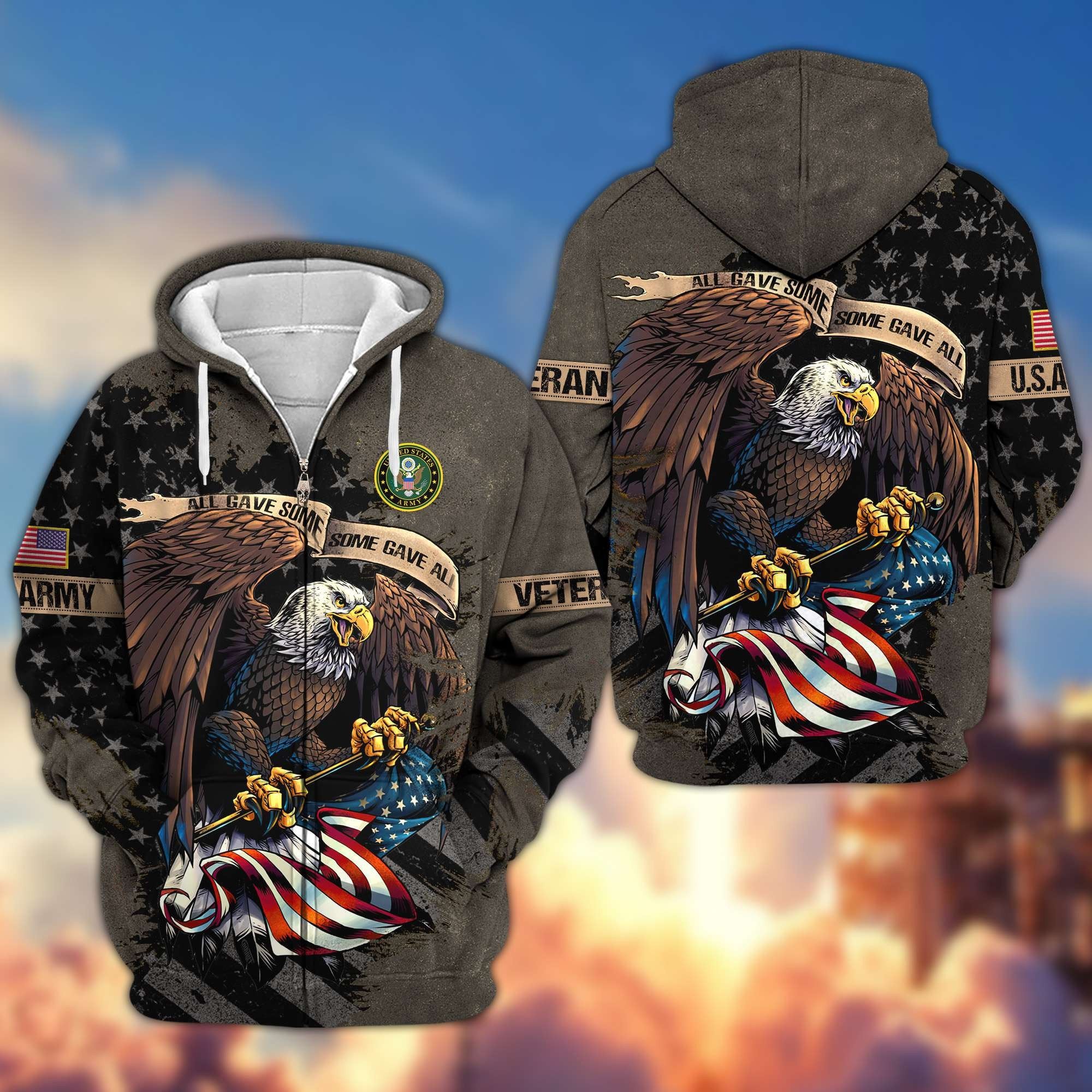 Premium US Veterans Zip Hoodie Gifts For Veterans Day, Gifts For Dad, Gifts For Husband BPVC160802