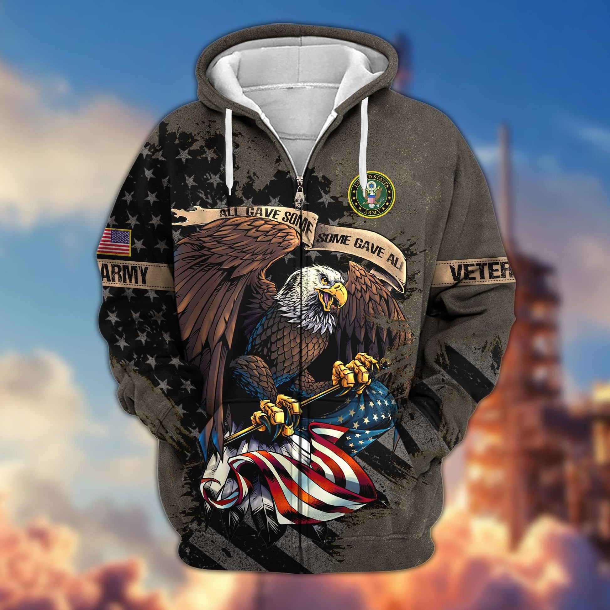 Premium US Veterans Zip Hoodie Gifts For Veterans Day, Gifts For Dad, Gifts For Husband BPVC160802