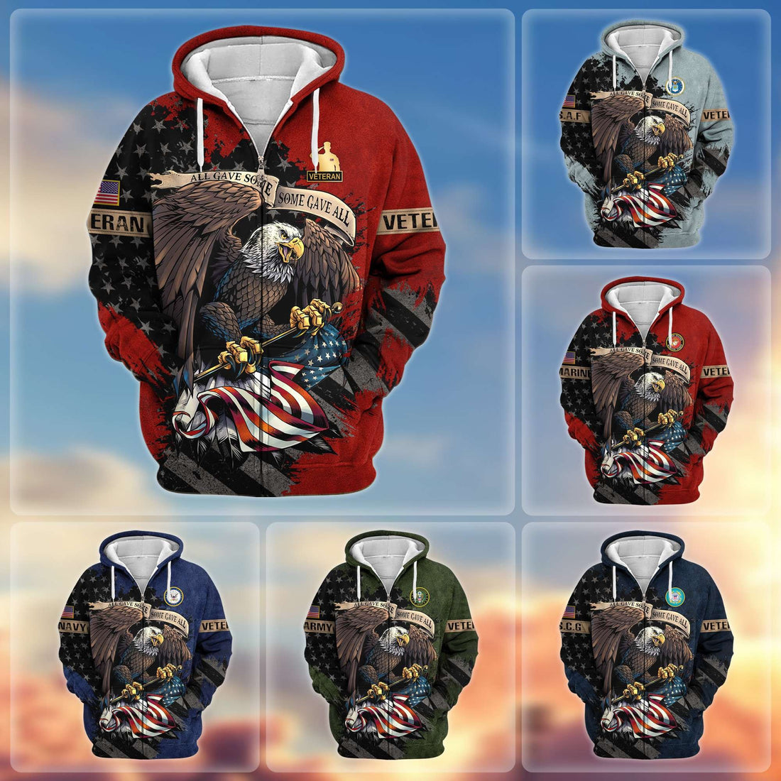 Premium US Veterans Zip Hoodie Gifts For Veterans Day, Gifts For Dad, Gifts For Husband BPVC160802