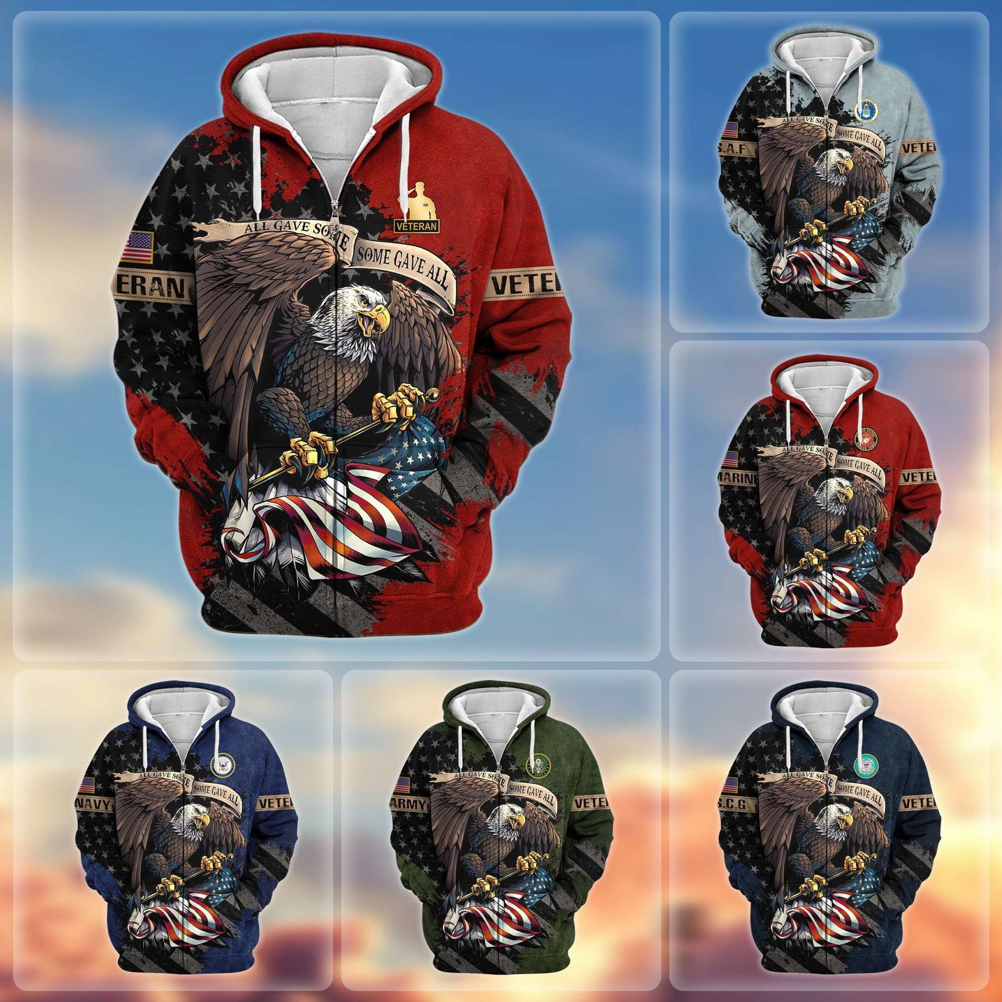 Premium US Veterans Zip Hoodie Gifts For Veterans Day, Gifts For Dad, Gifts For Husband BPVC160802