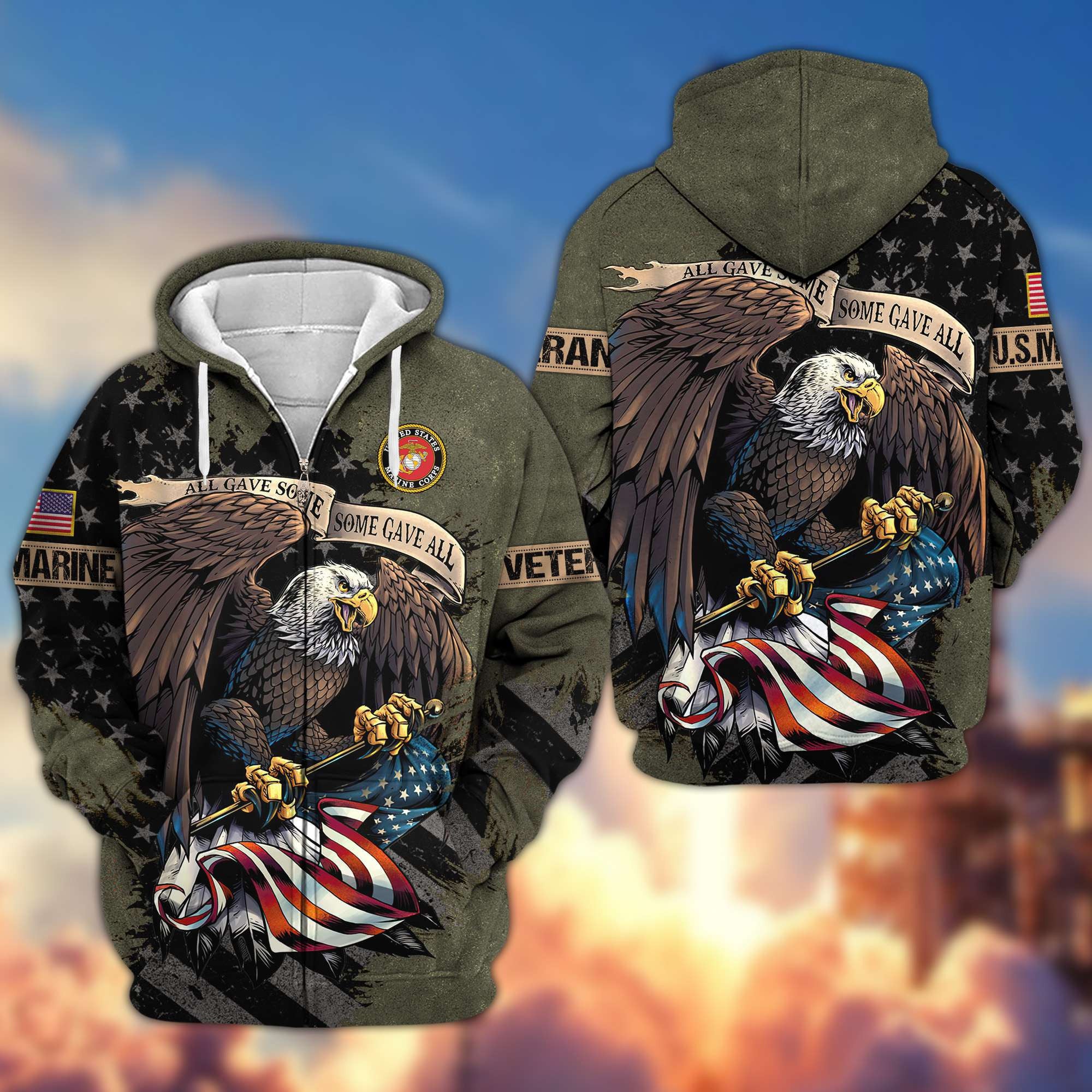 Premium US Veterans Zip Hoodie Gifts For Veterans Day, Gifts For Dad, Gifts For Husband BPVC160802