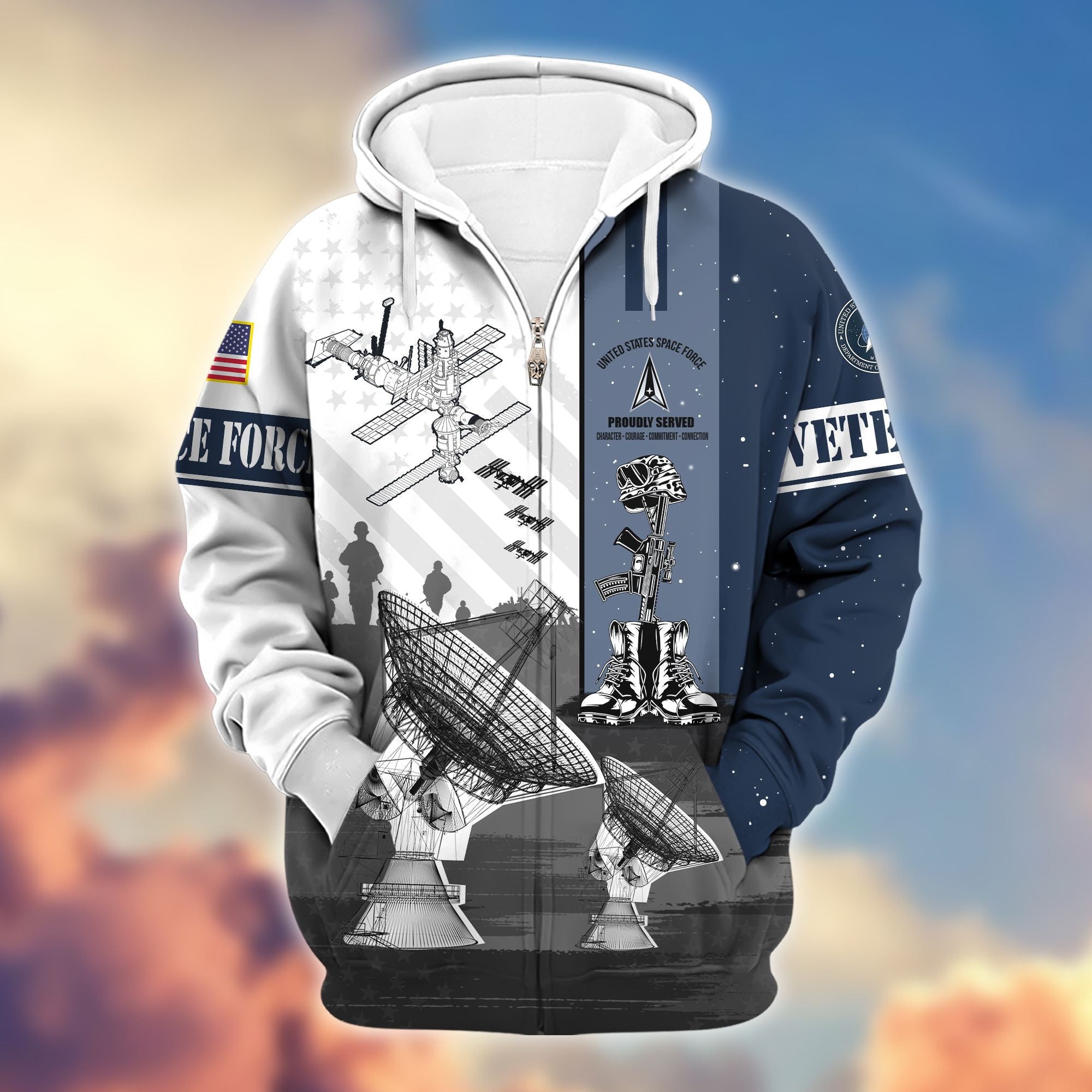 Premium US Veterans Zip Hoodie Gifts For Veterans Day BPVC150801