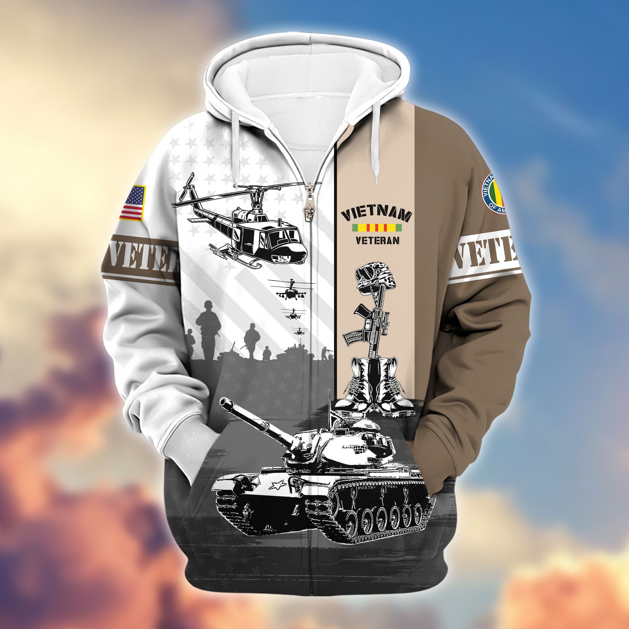 Premium US Veterans Zip Hoodie Gifts For Veterans Day BPVC150801