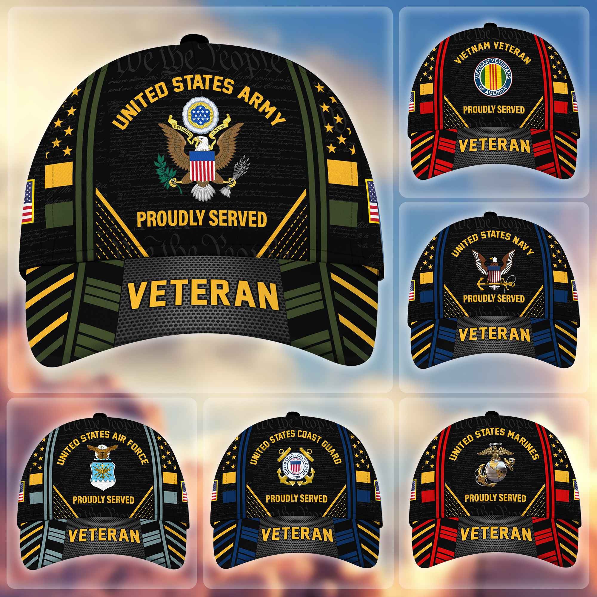 Premium Proudly Served US Veterans Cap, Gifts For Veterans Day BPVC160801