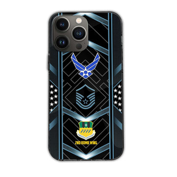 Premium Custom Name, Rank, Unit USAF Veteran Phone Case, Gifts For Dad, For Husband, Gifts For Air Force Veteran VPVC500004