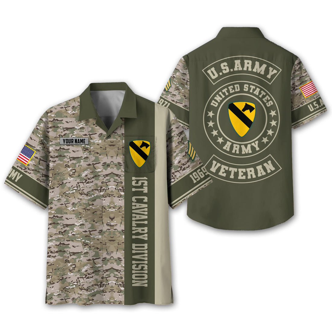 Premium Custom Rank, Name, Unit, US Army Hawaiian Shirt With Pocket, Gifts for Army Veteran, Gifts For Dad, For Husband Veteran VPVC401701