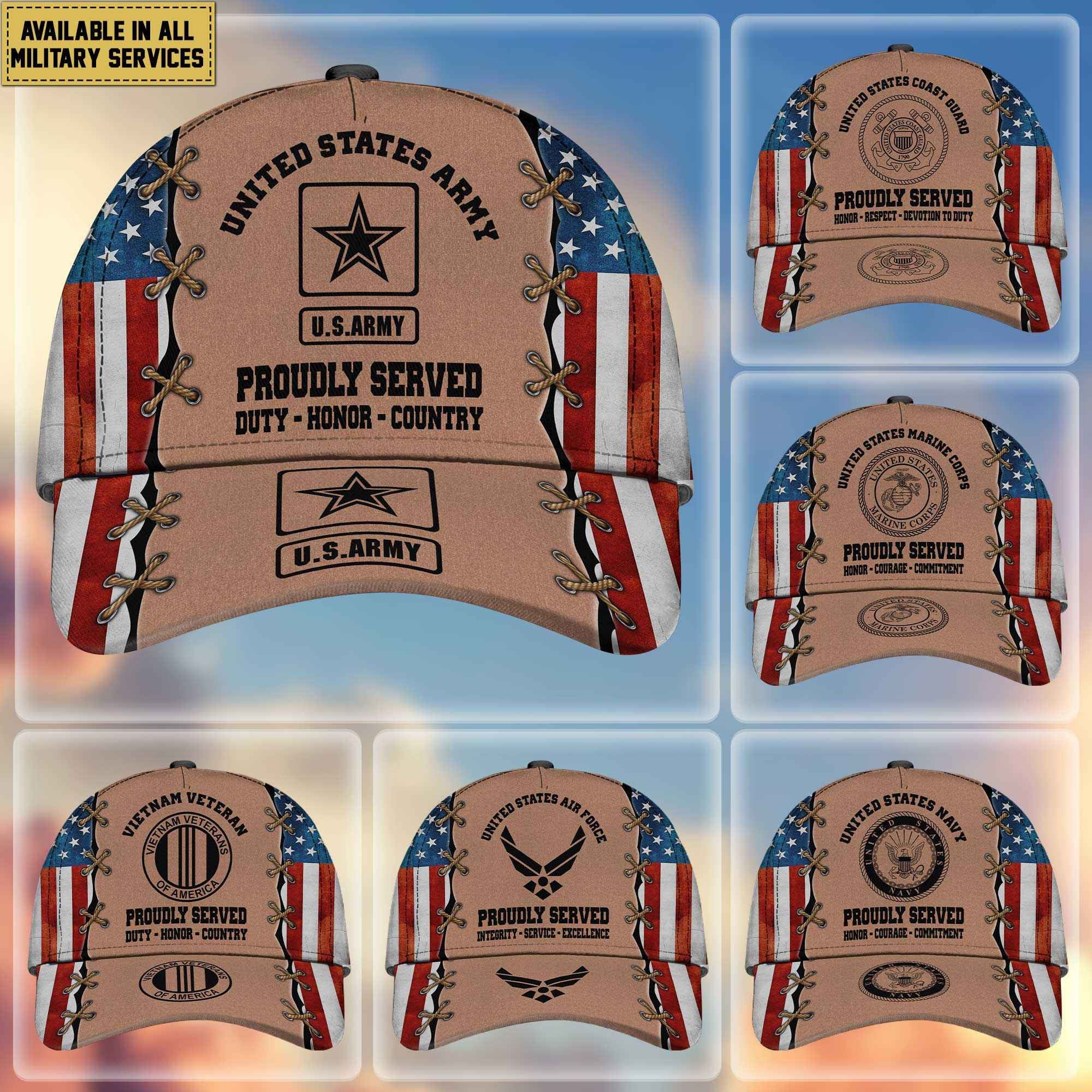 Premium US Veterans Cap, Gifts For Veterans Day APHN140811