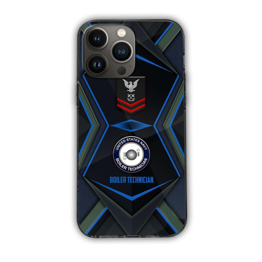 US Navy Phone Case, Custom Name, Rank, Gifts For Dad, For Husband, Gifts For Navy Veteran VPVC500302