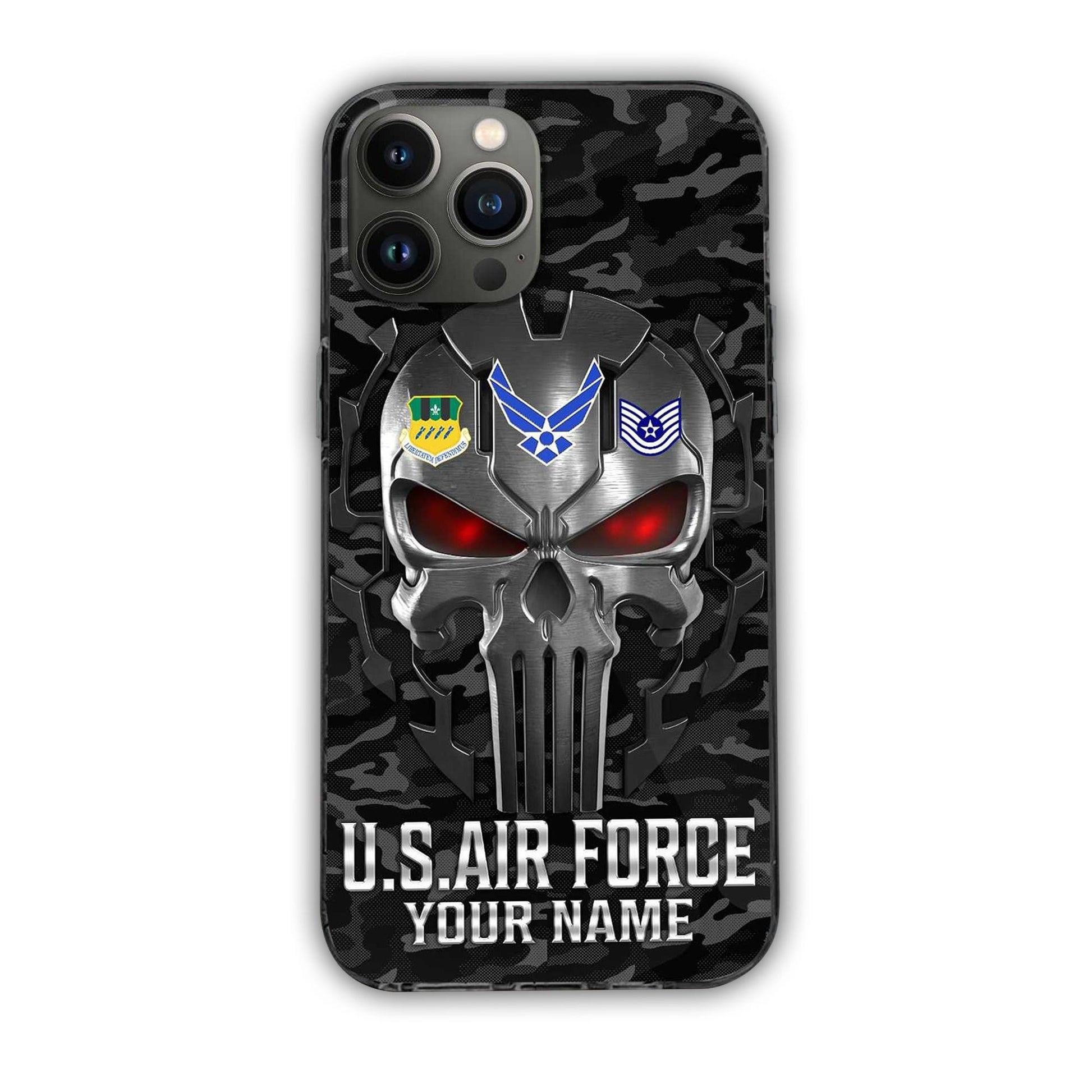 Premium Custom Name, Rank USAF Veteran Phone Case, Gifts For Air Force Veteran, Gifts For Dad, For Husband VPVC500904
