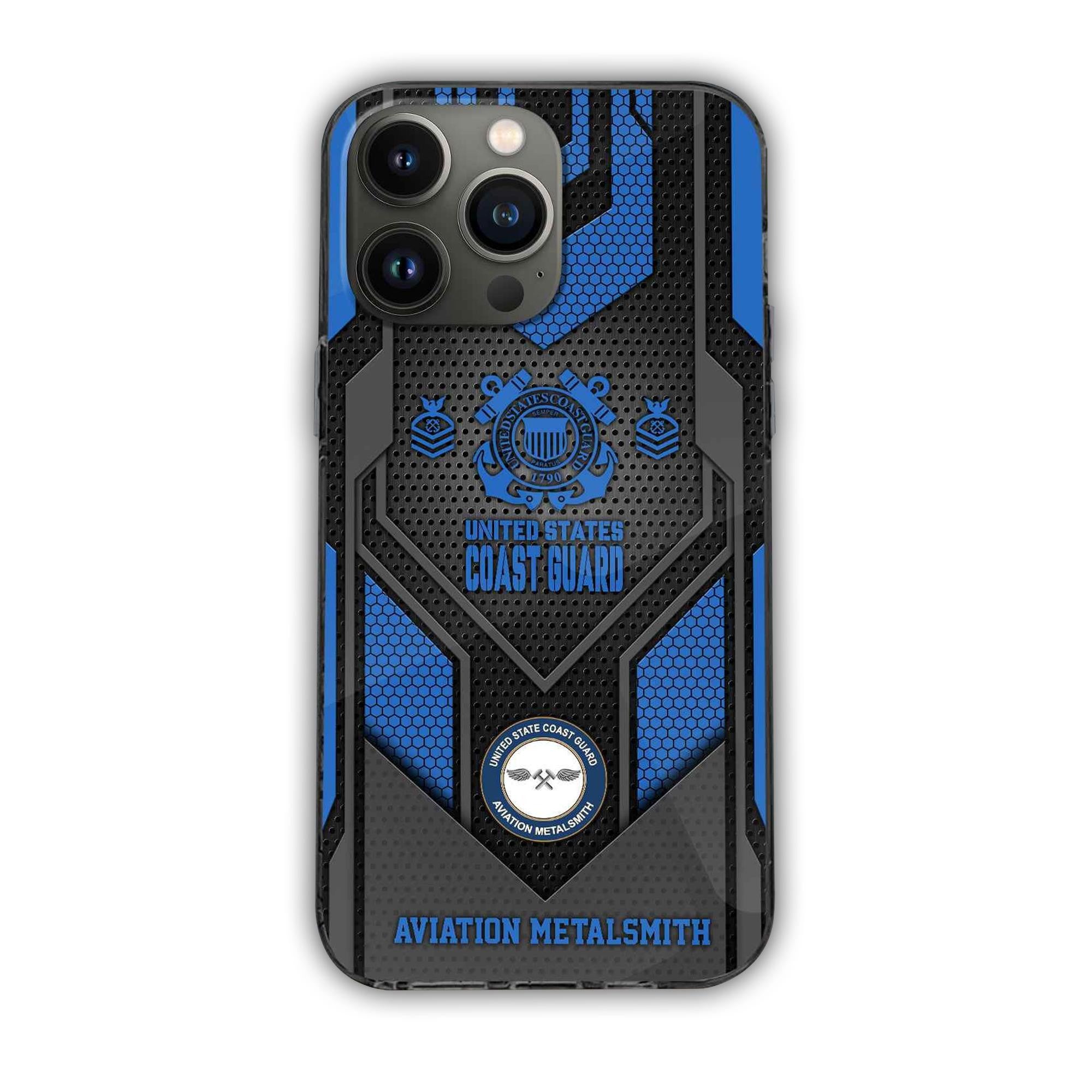 Premium Custom Name, Rank USCG Veteran Phone Case, Gifts For Coast Guard Veteran VPVC500205