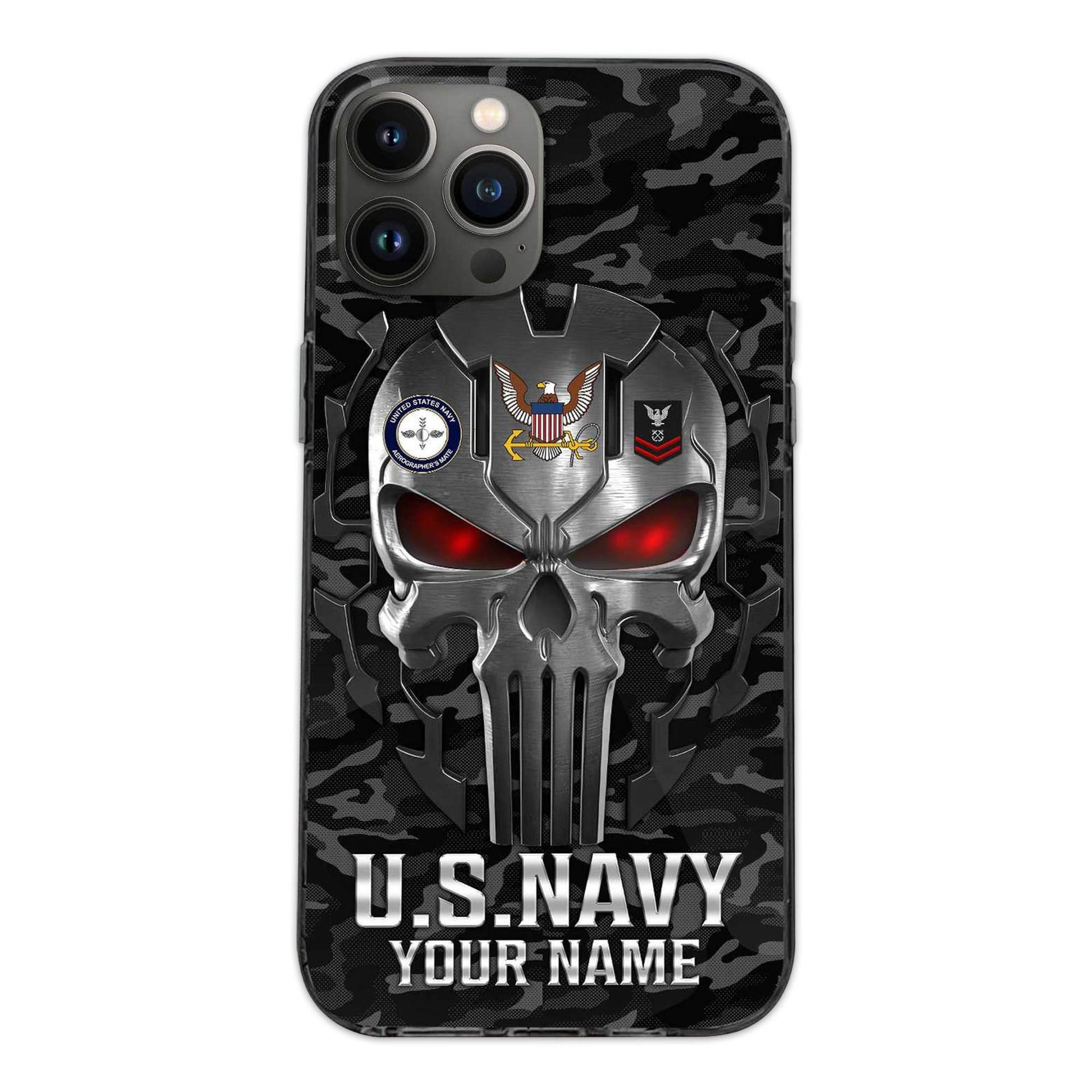 Premium Custom Name, Rank US Navy Veteran Phone Case, Gifts For Navy Veteran, Gifts For Dad, For Husband VPVC500902