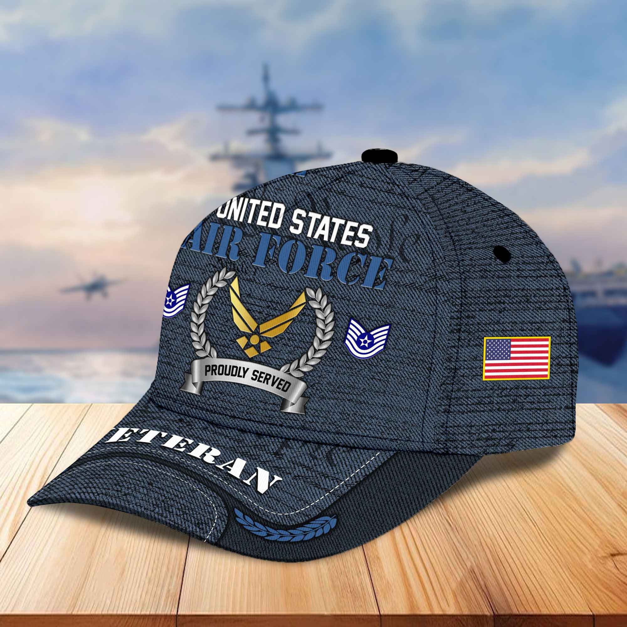 Premium Custom US Veterans Cap, Gifts For Dad, Gifts For Husband Veteran APHN190813