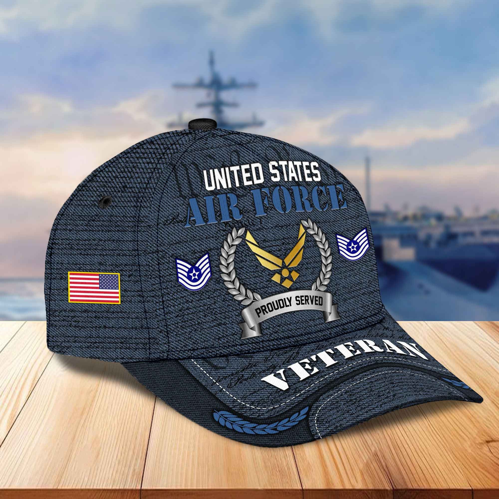 Premium Custom US Veterans Cap, Gifts For Dad, Gifts For Husband Veteran APHN190813