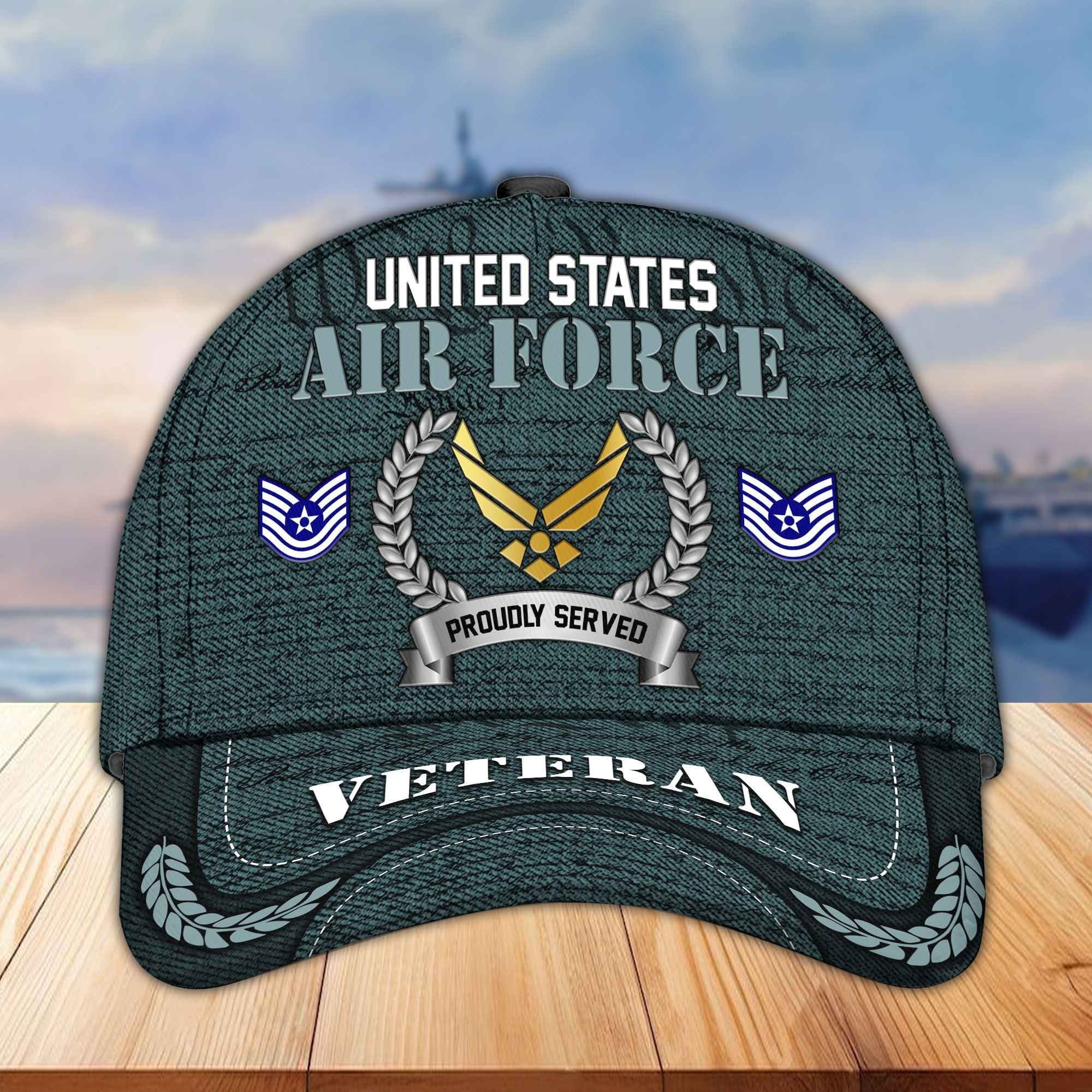 Premium Custom US Veterans Cap, Gifts For Dad, Gifts For Husband Veteran APHN190813