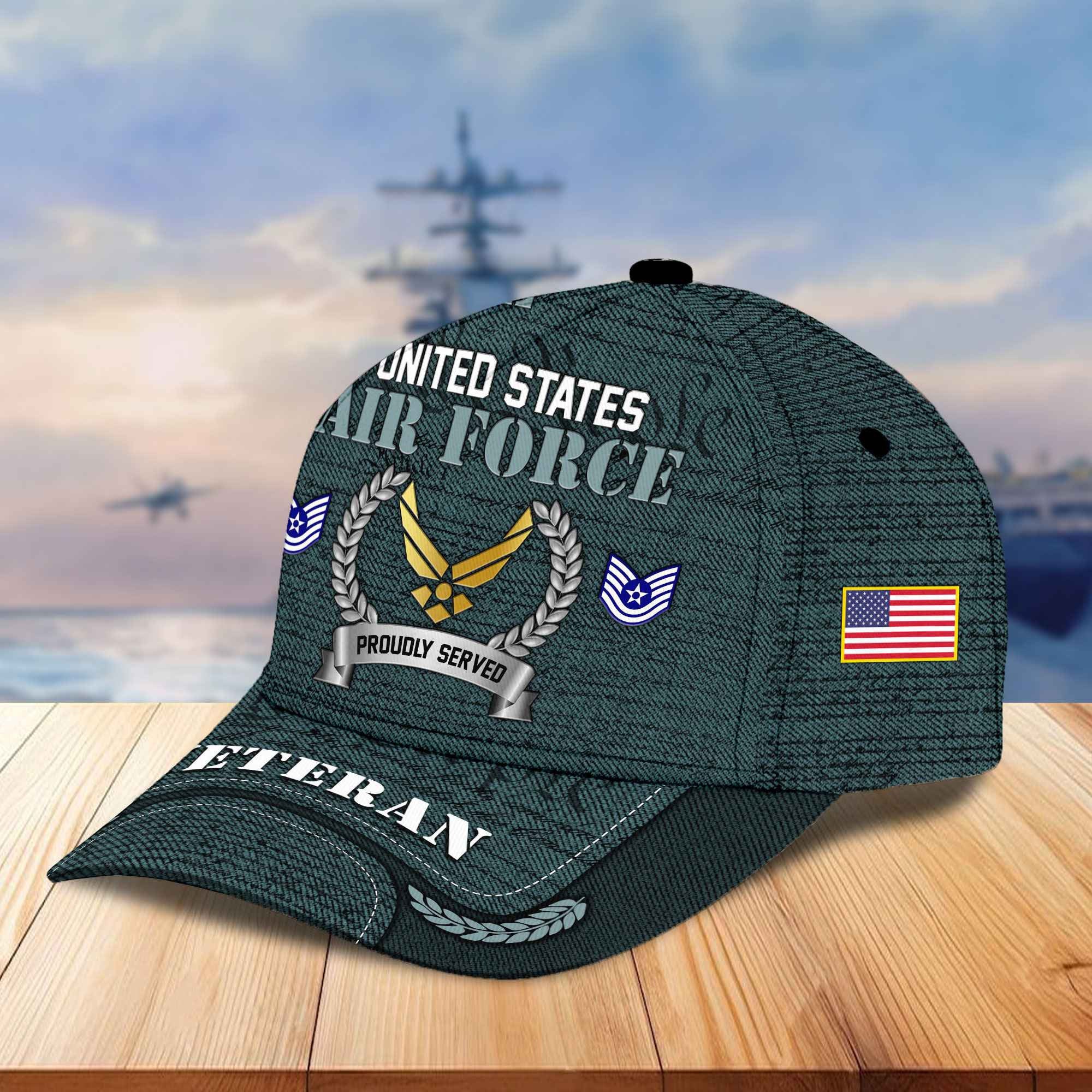 Premium Custom US Veterans Cap, Gifts For Dad, Gifts For Husband Veteran APHN190813