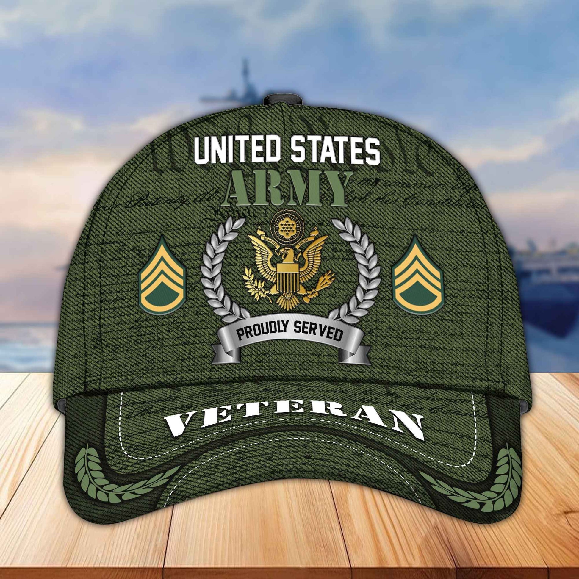 Premium Custom US Veterans Cap, Gifts For Dad, Gifts For Husband Veteran APHN190813