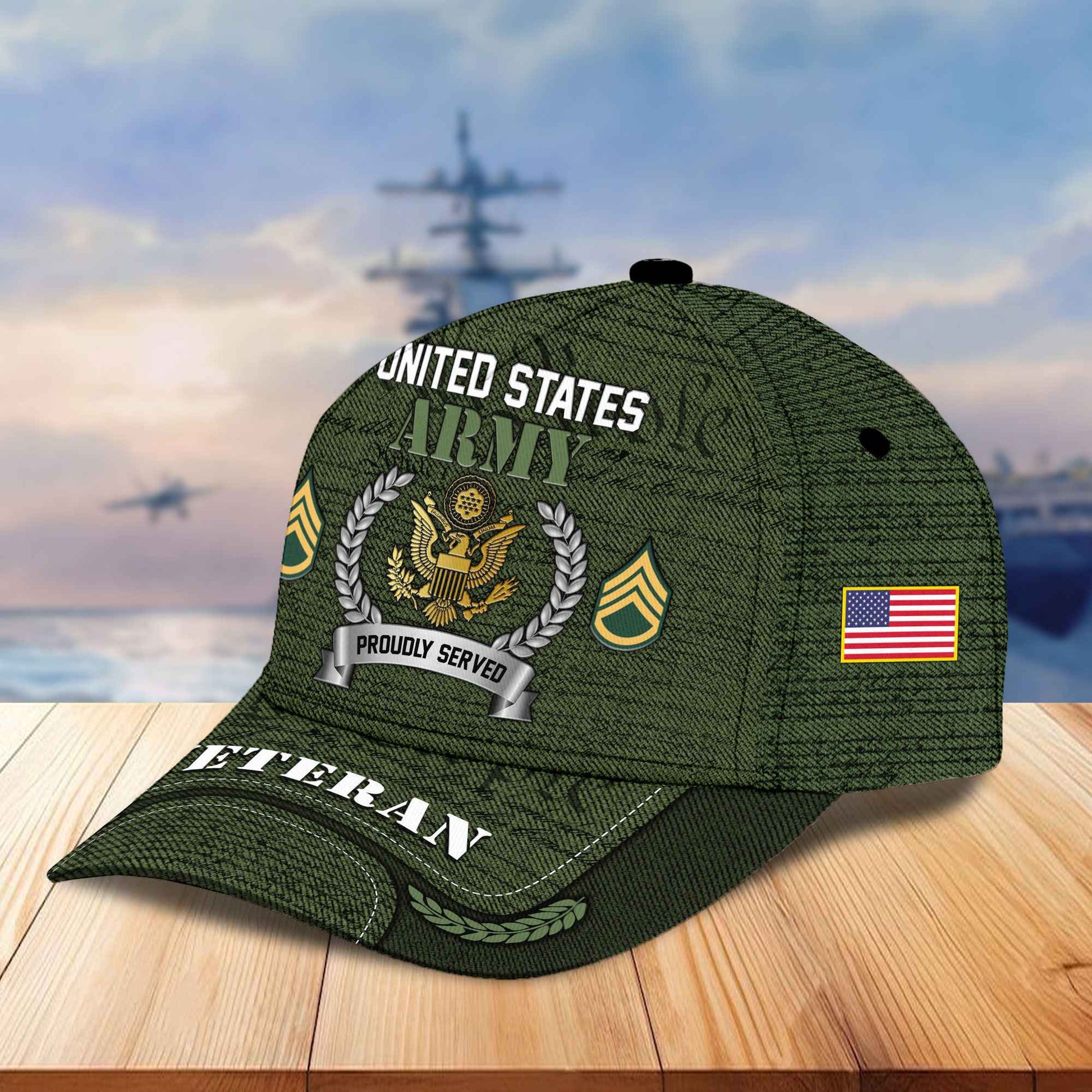 Premium Custom US Veterans Cap, Gifts For Dad, Gifts For Husband Veteran APHN190813