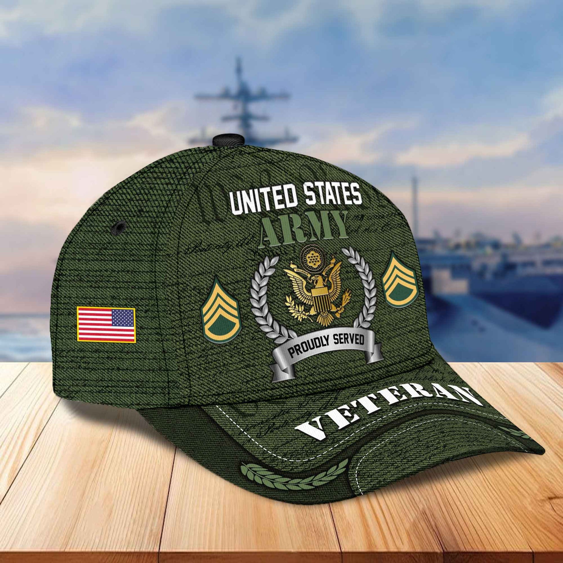 Premium Custom US Veterans Cap, Gifts For Dad, Gifts For Husband Veteran APHN190813