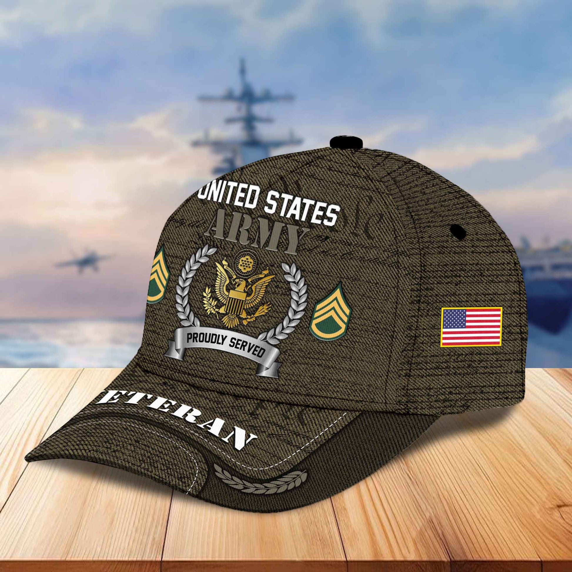 Premium Custom US Veterans Cap, Gifts For Dad, Gifts For Husband Veteran APHN190813