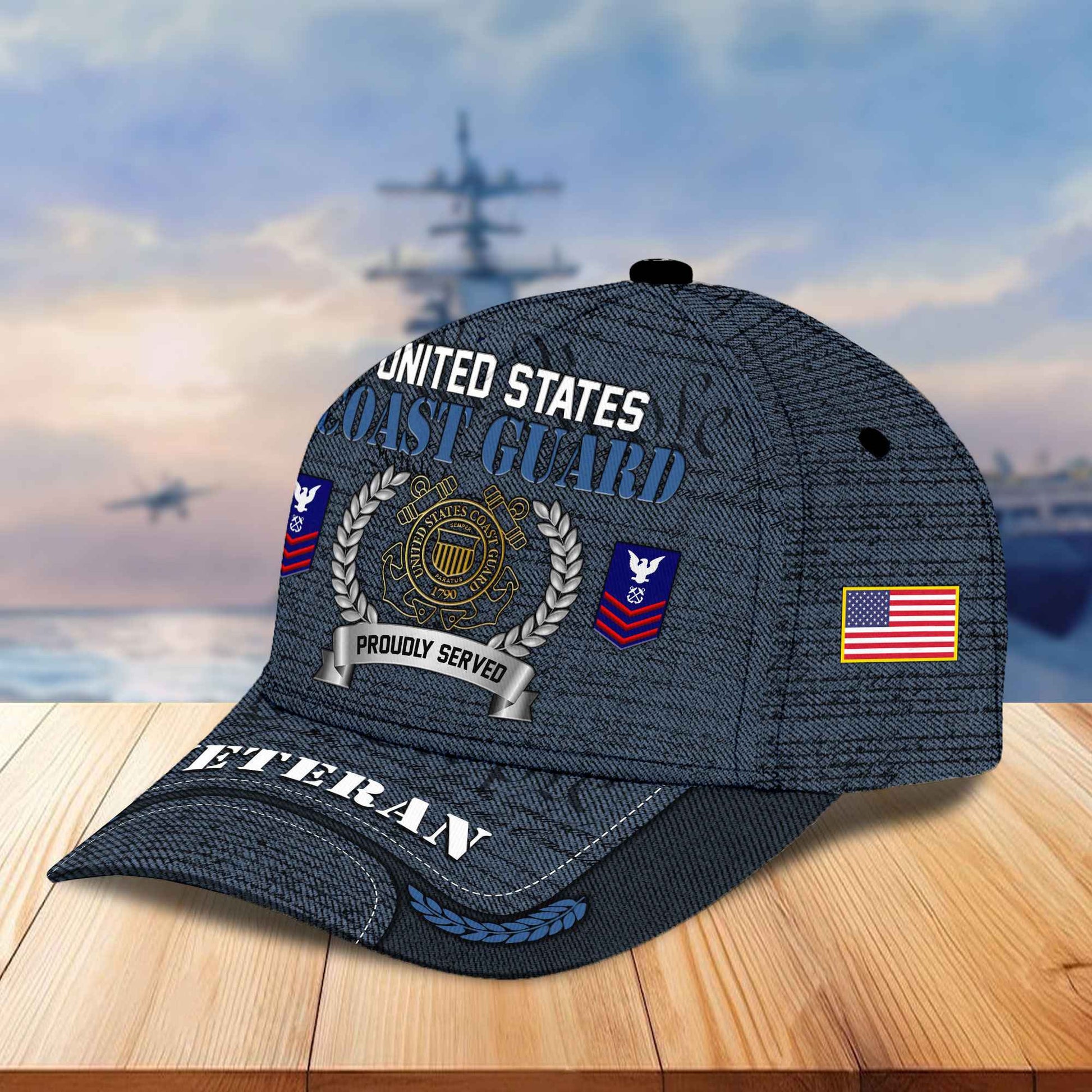 Premium Custom US Veterans Cap, Gifts For Dad, Gifts For Husband Veteran APHN190813