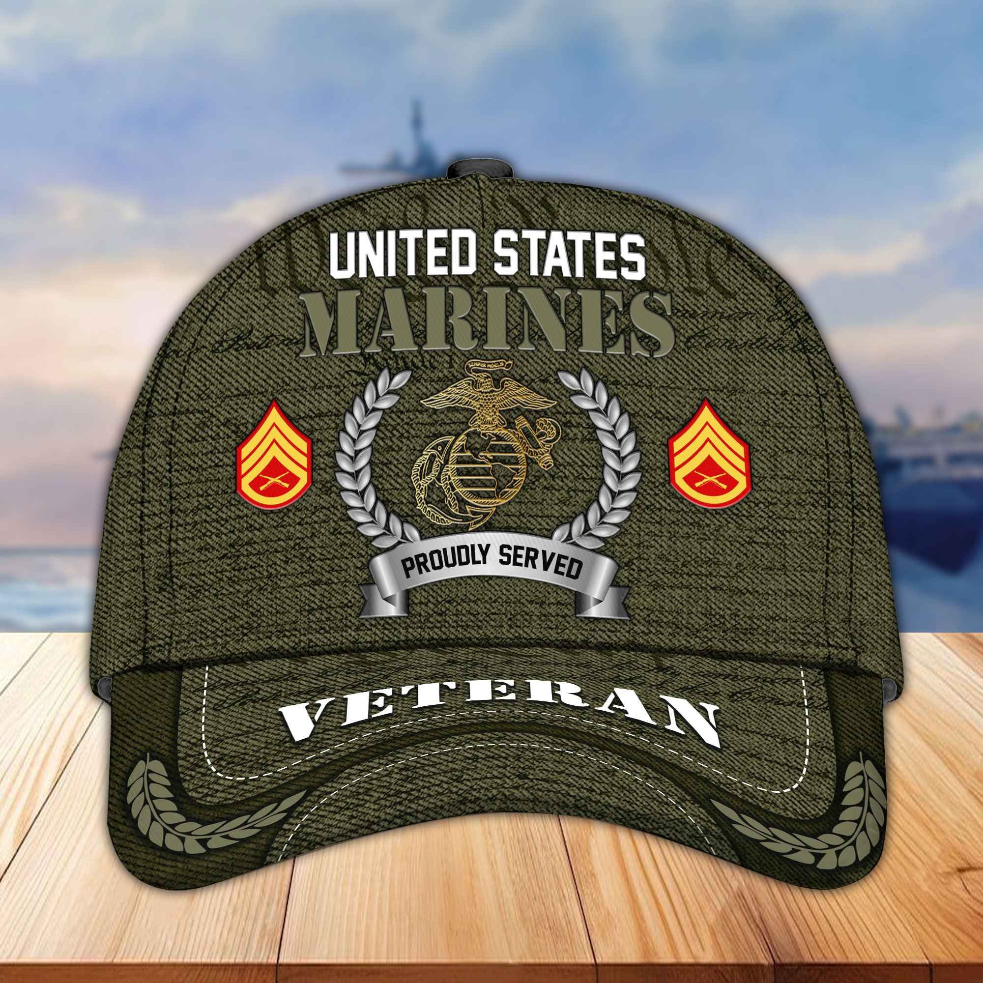 Premium Custom US Veterans Cap, Gifts For Dad, Gifts For Husband Veteran APHN190813