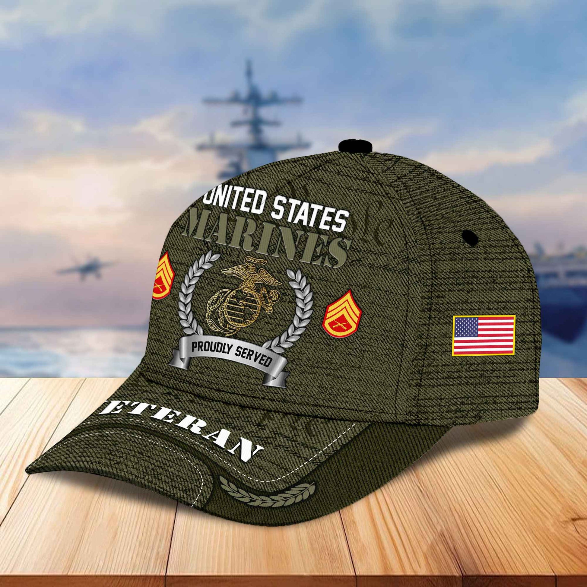 Premium Custom US Veterans Cap, Gifts For Dad, Gifts For Husband Veteran APHN190813