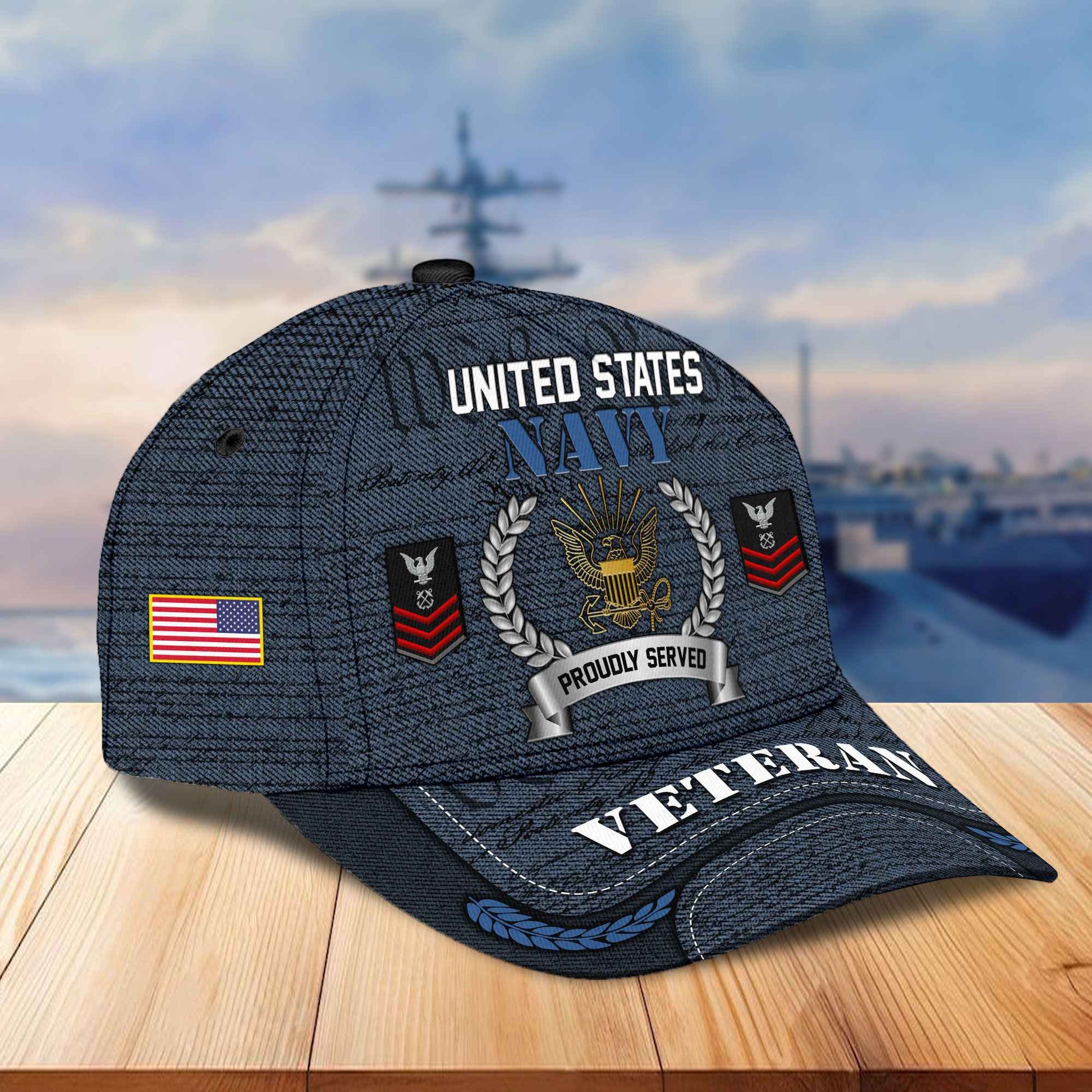 Premium Custom US Veterans Cap, Gifts For Dad, Gifts For Husband Veteran APHN190813