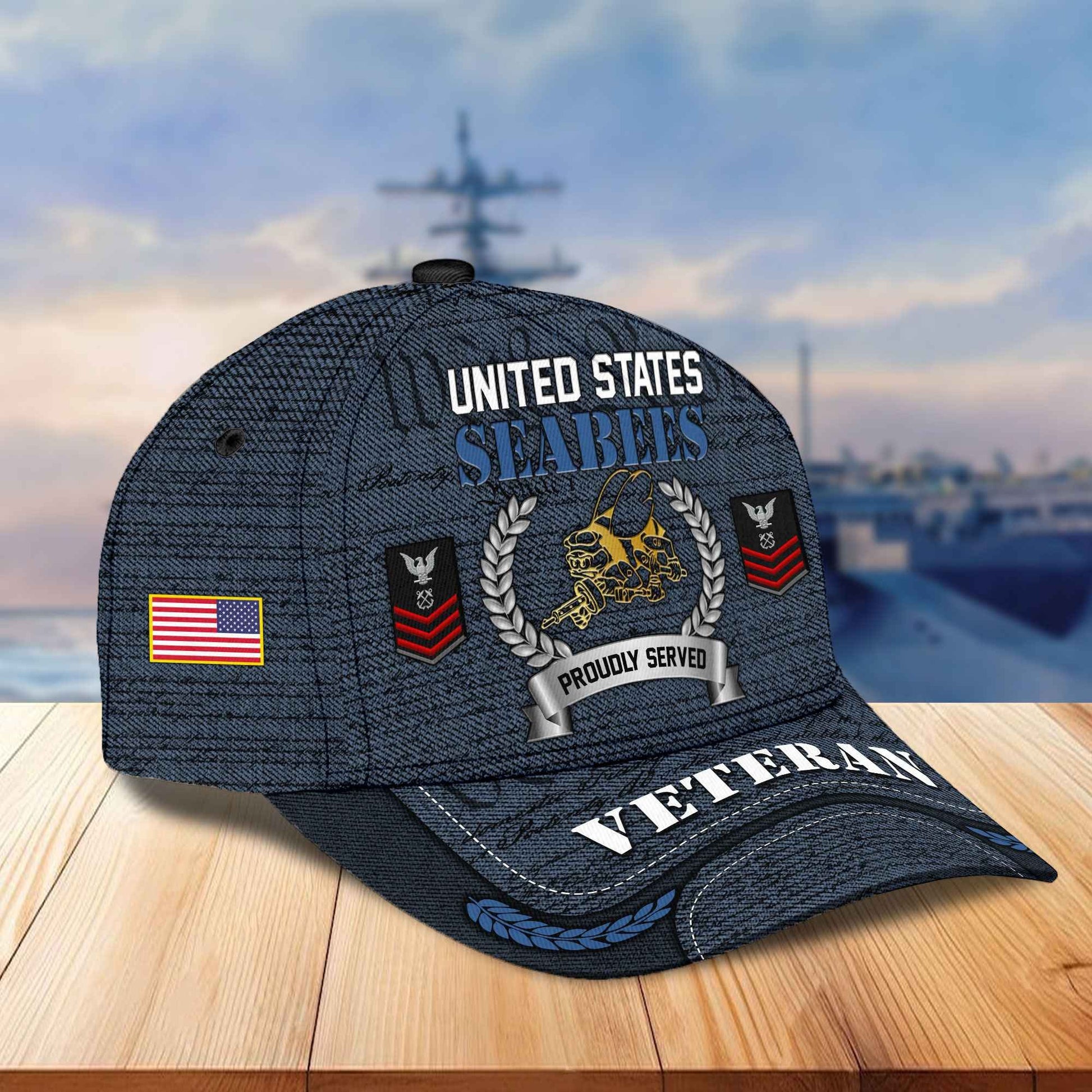 Premium Custom US Veterans Cap, Gifts For Dad, Gifts For Husband Veteran APHN190813
