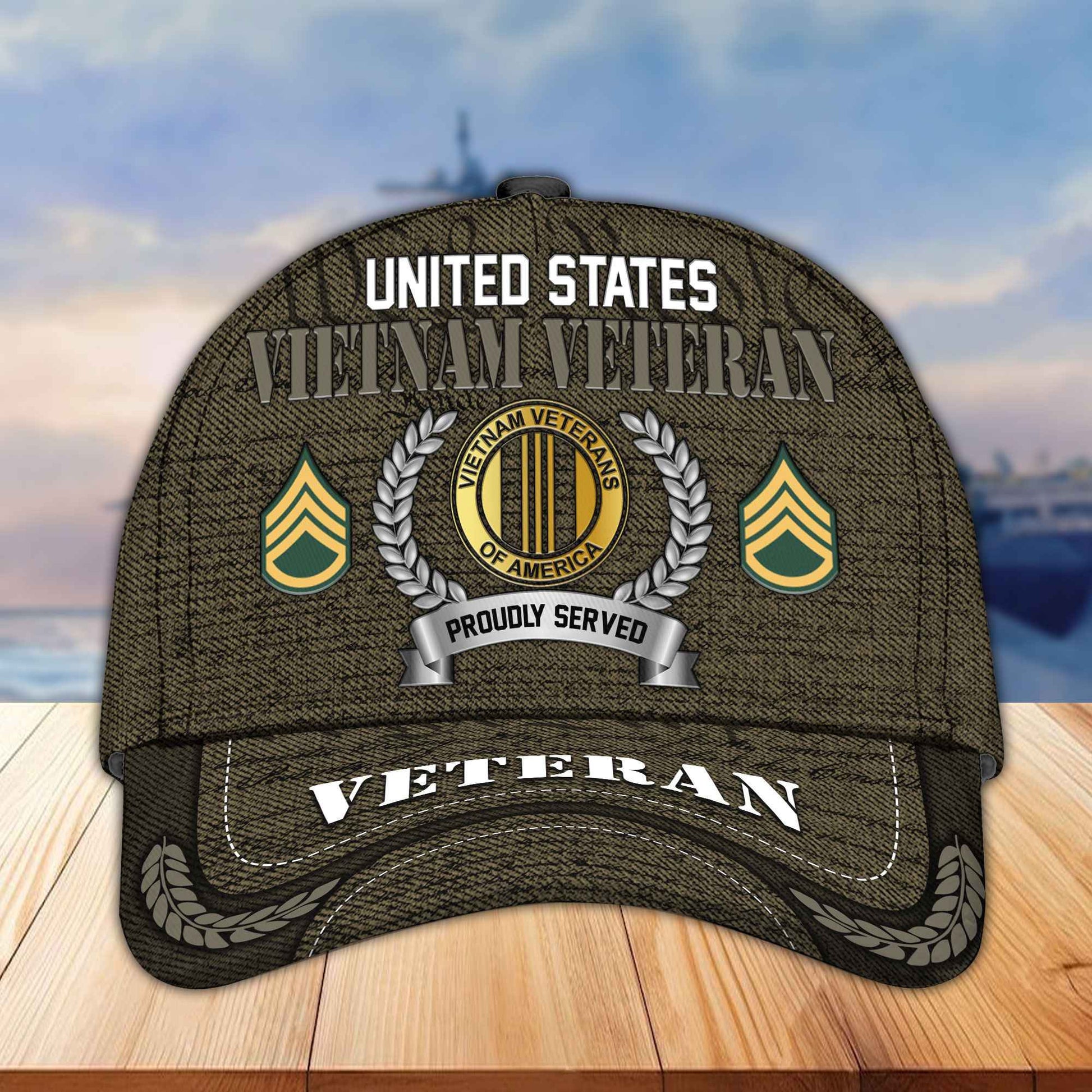 Premium Custom US Veterans Cap, Gifts For Dad, Gifts For Husband Veteran APHN190813